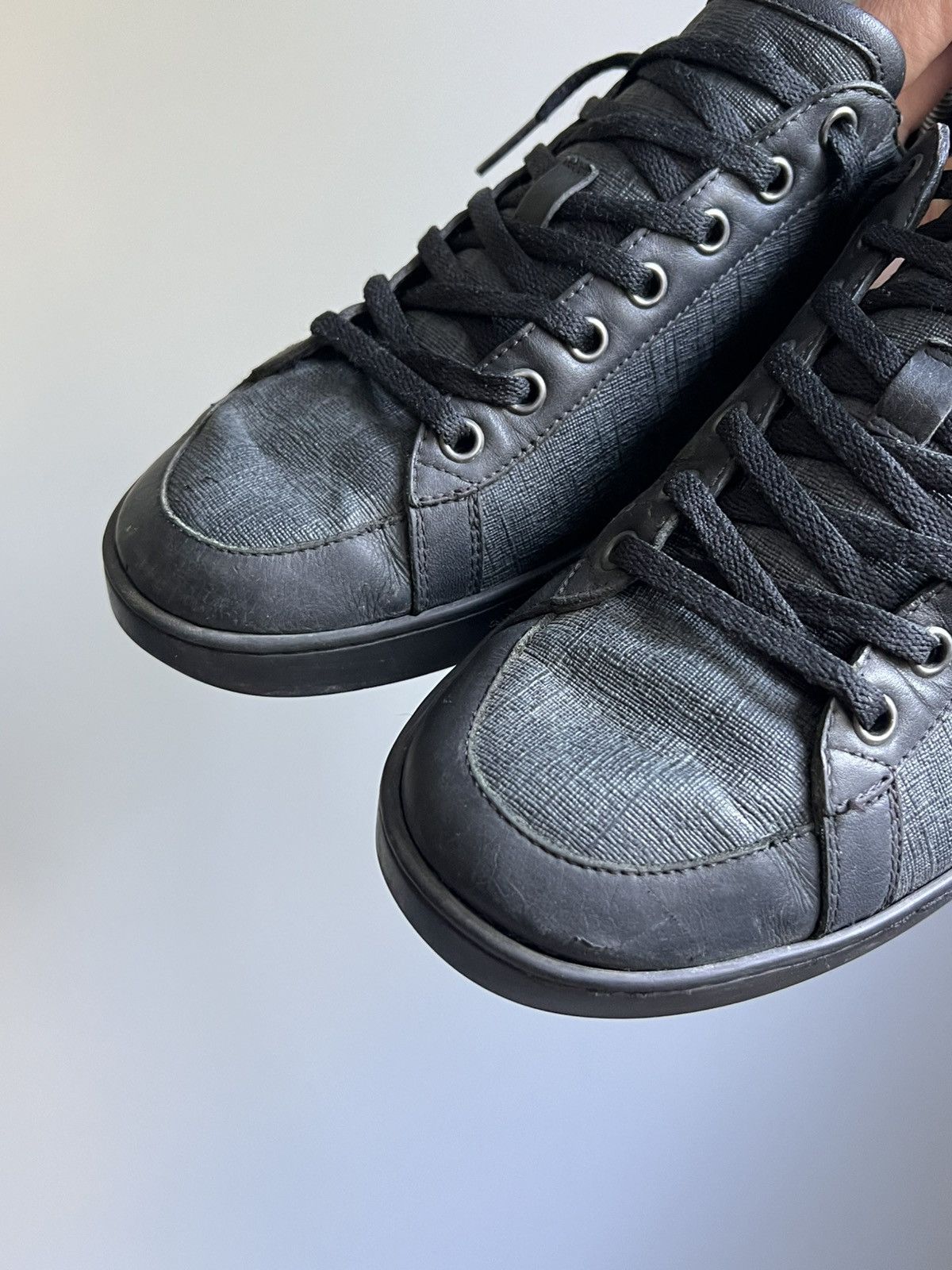 Gucci Gucci Vintage Monogram Graphite GG Leather Sneakers Size US 9.5 / EU 42-43 - 7 Thumbnail