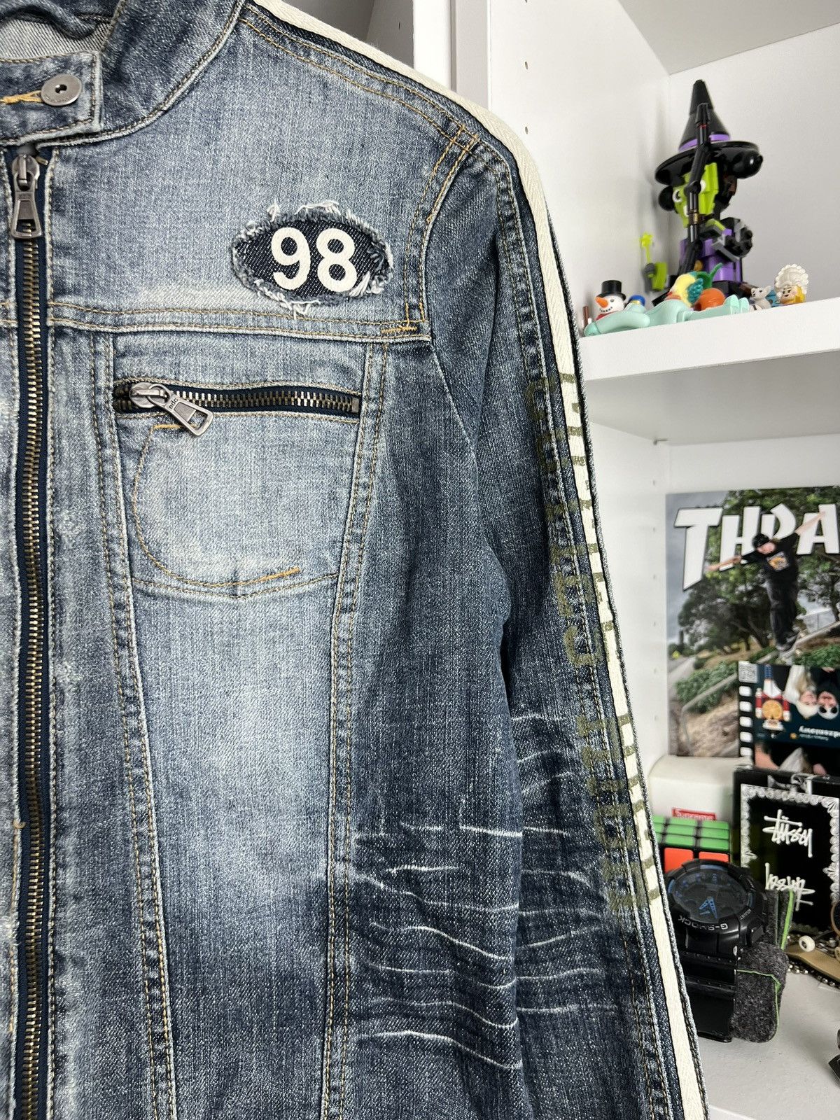ジャケット・アウター archive fur grunge denim jacket y2k archive fur grunge denim jacket y2k