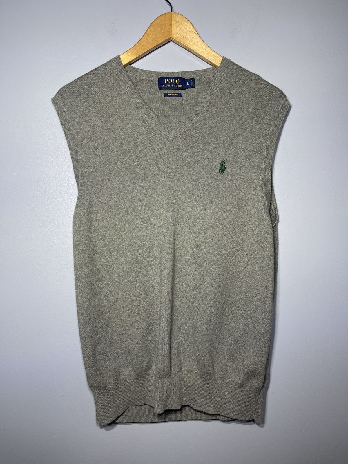 Polo Ralph Lauren Polo Ralph Lauren Gray Pima Cotton Pullover Sweater Golf Size US L / EU 52-54 / 3 - 2 Thumbnail
