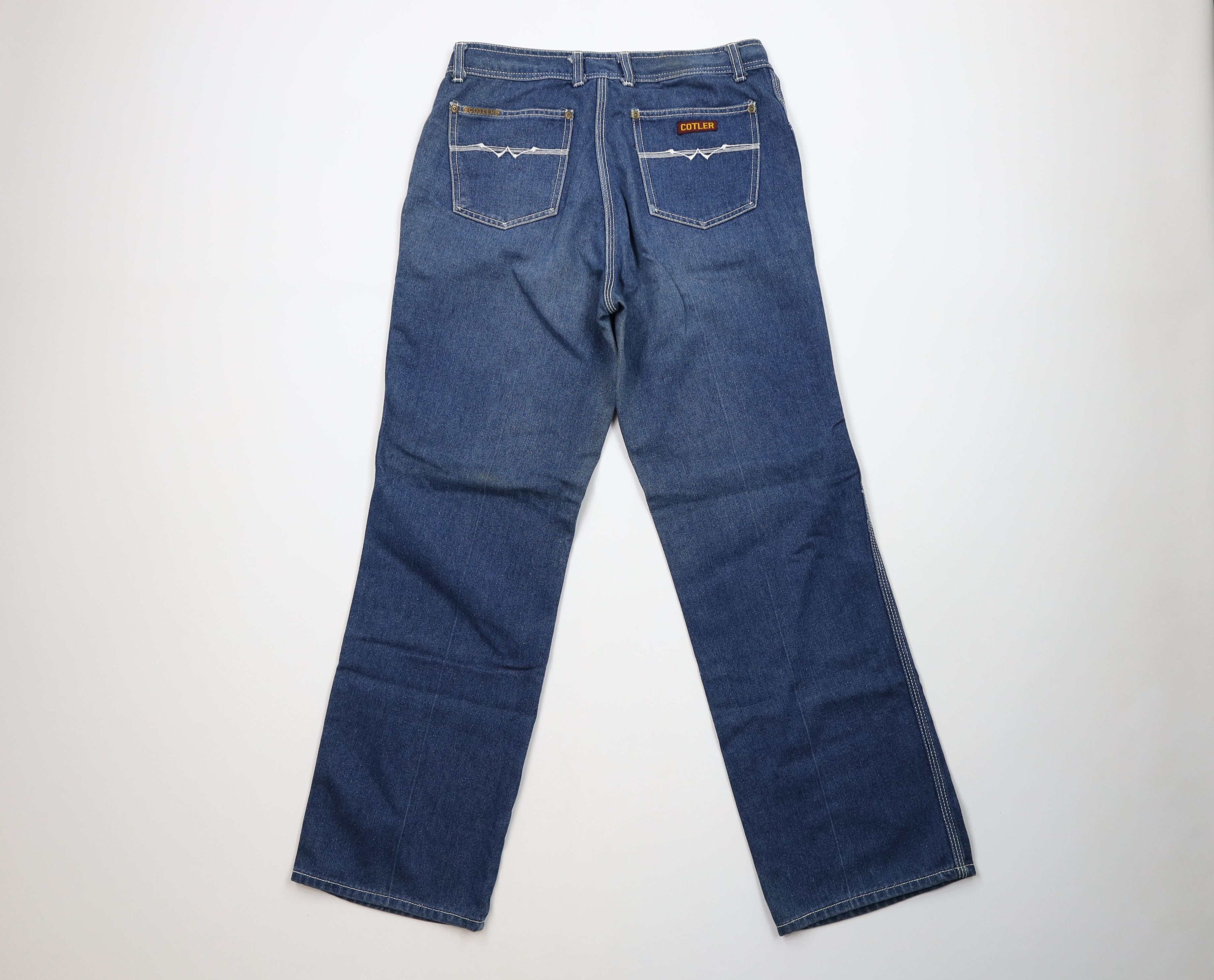 Vintage Vintage 70s Streetwear Wide Leg Denim Jeans Blue Triblend Size US 30 / EU 46 - 9 Thumbnail