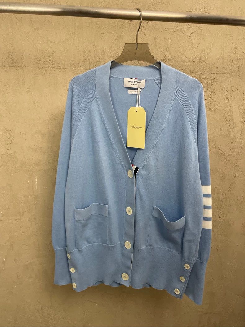 Thom Browne Thom Browne Baby blue knit cardigan Size US XS / EU 42 / 0 - 1 Thumbnail