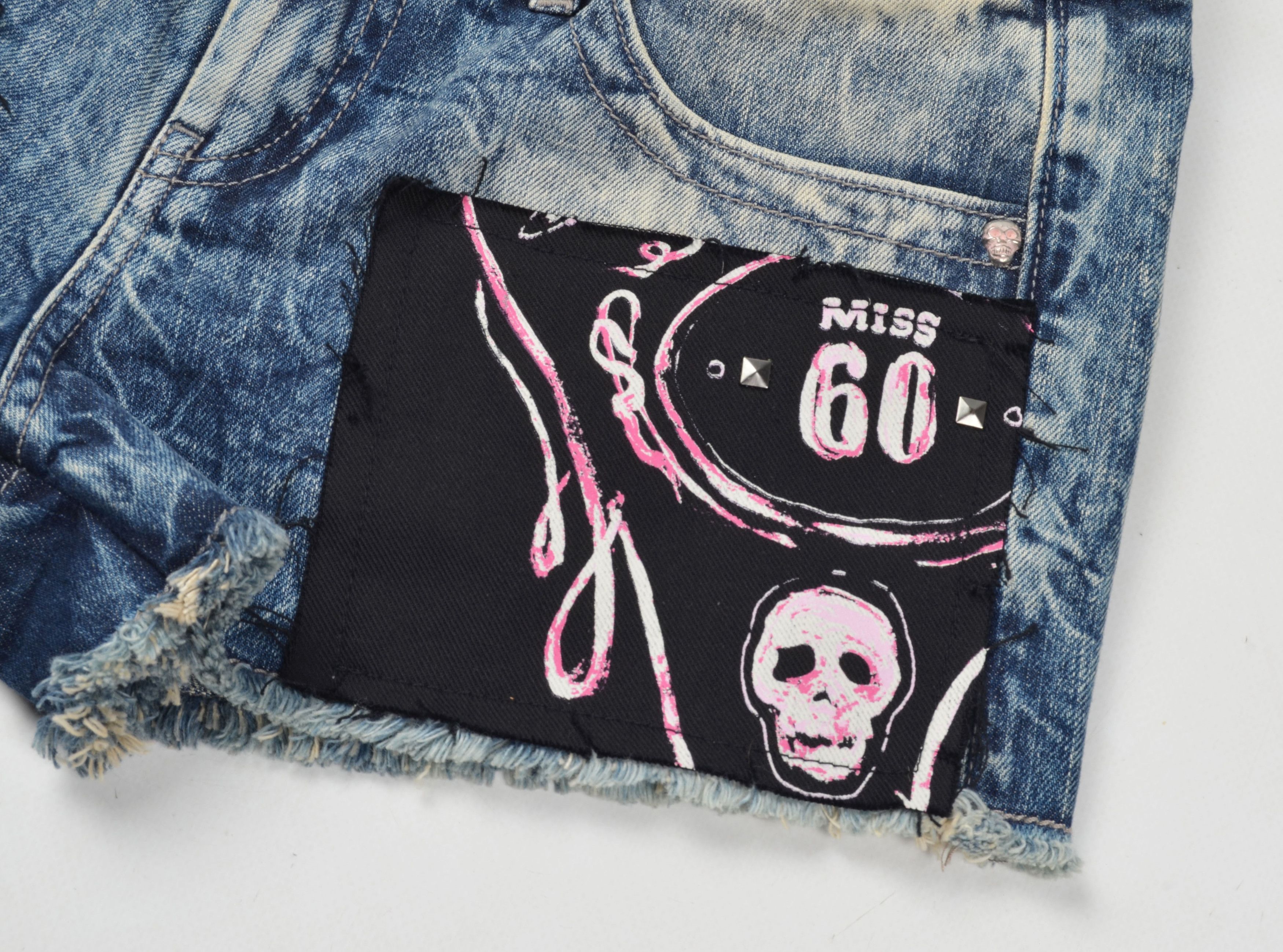 Miss Sixty Vintage Miss Sixty Y2K Grunge Punk Blue Denim Shorts Size 32" / US 10 / IT 46 - 5 Thumbnail