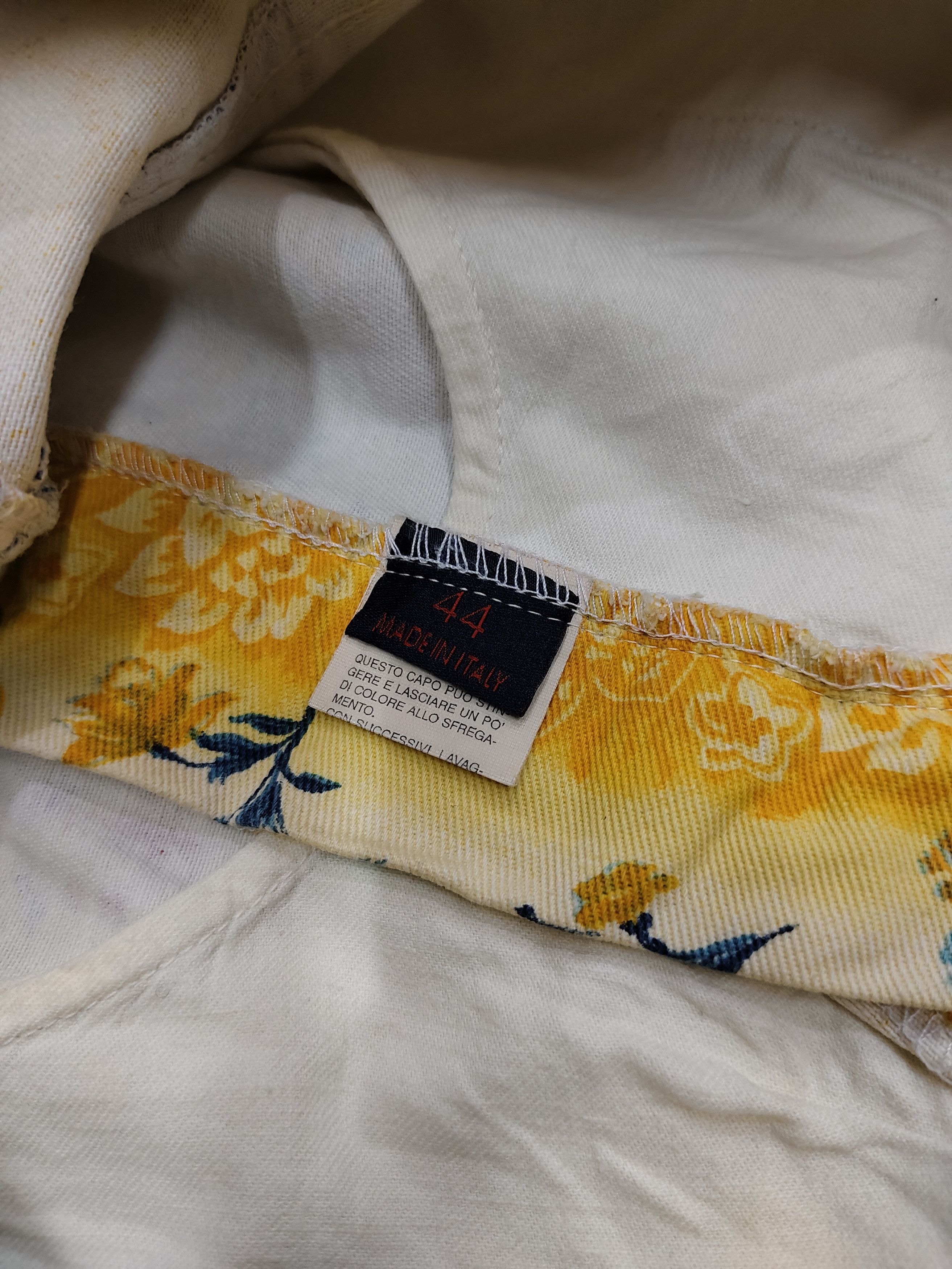 Vintage 90s Johnny Lambs🇮🇹 Florals Baroque Garden Denim Skirt Size 29" - 8 Thumbnail