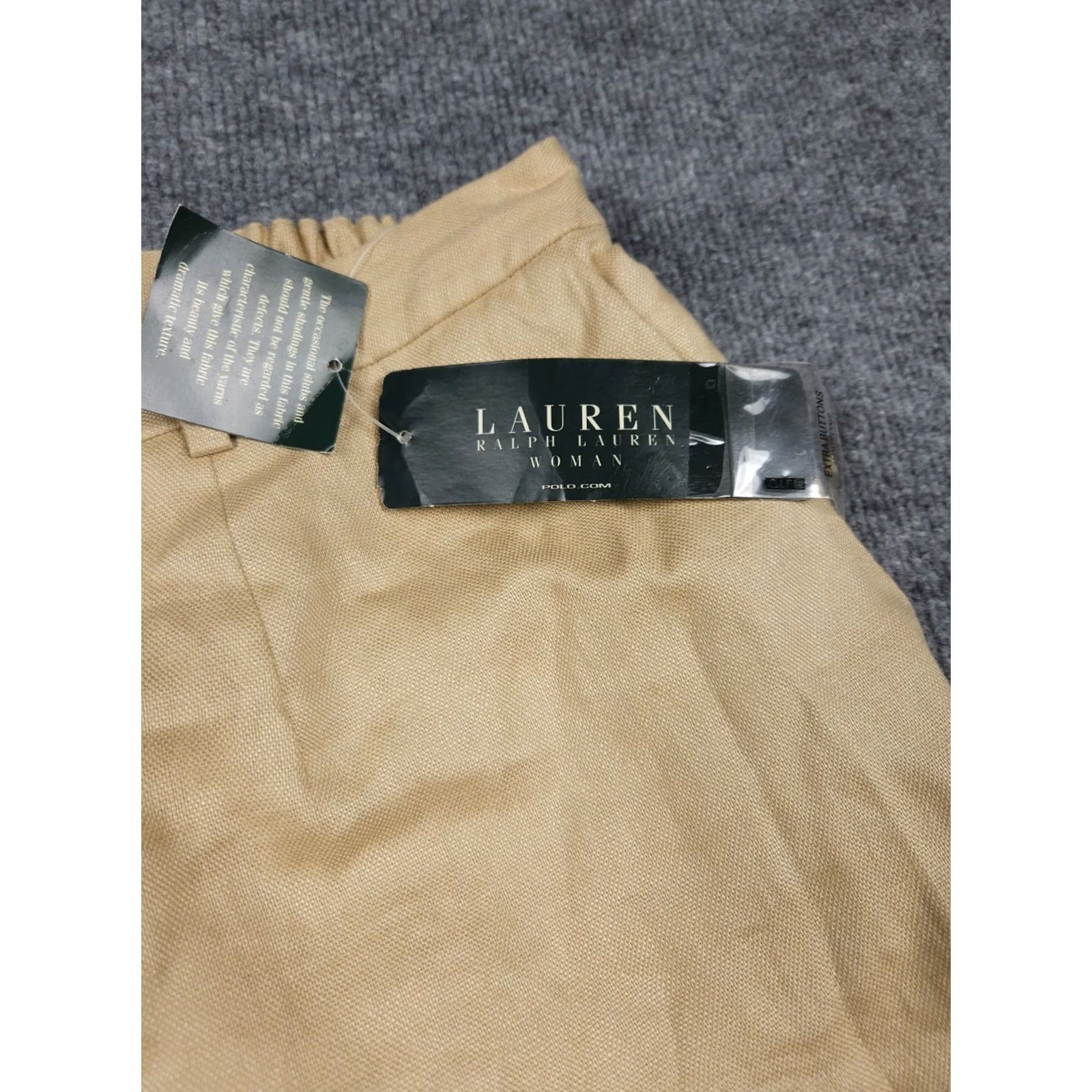 Ralph Lauren Lauren Ralph Lauren Linen Pants Women's 18WP 34 x 28 Beige Lined NWT Linen Pants Wide-Leg Jeans Style Beach City Preppy Summer Casual Travel Womens Size 40" / US 18 - 5 Thumbnail