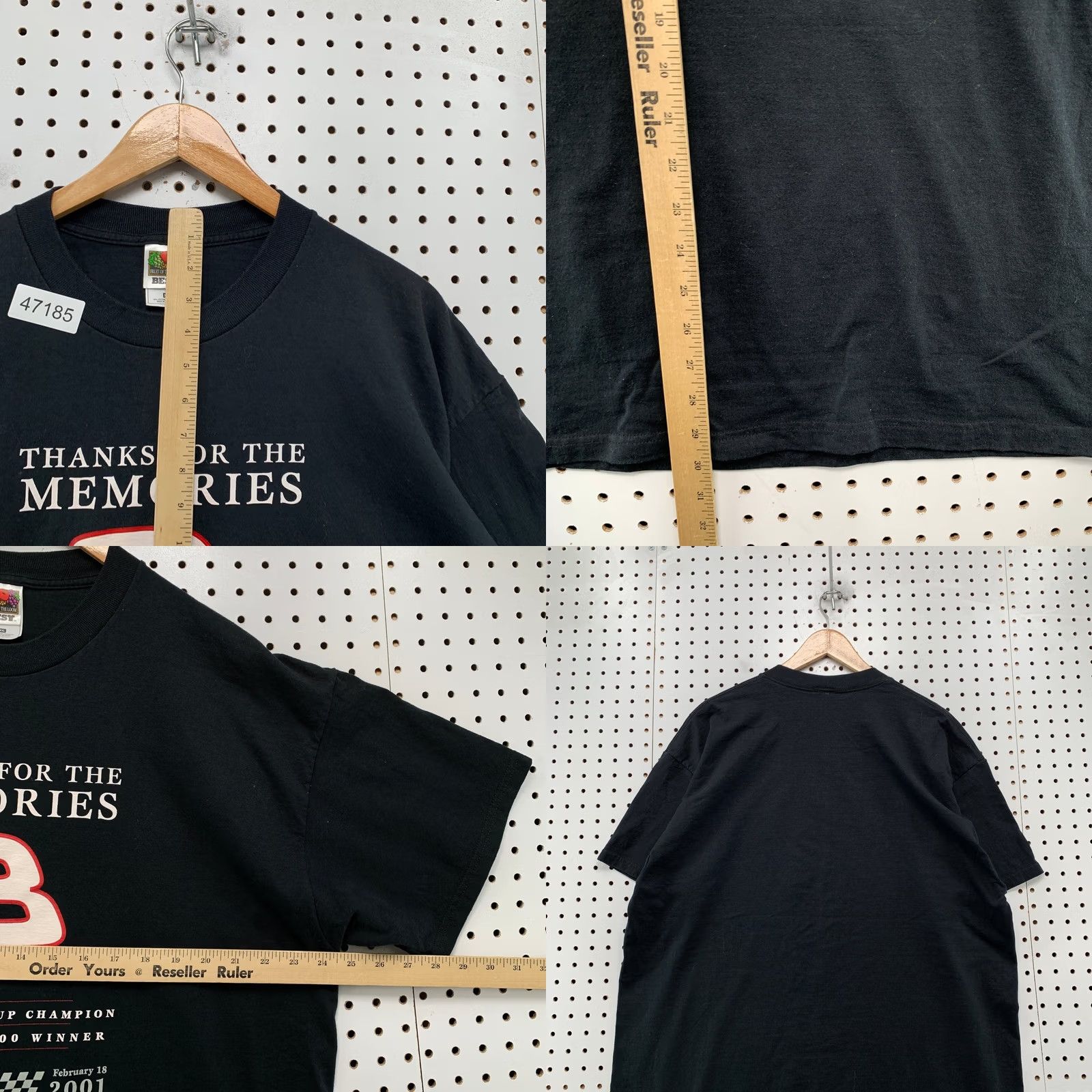 Fruit Of The Loom VINTAGE Dale Earnhardt T Shirt Mens 2XL Black Thanks For Memories Intimidator Size US XXL / EU 58 / 5 - 8 Thumbnail