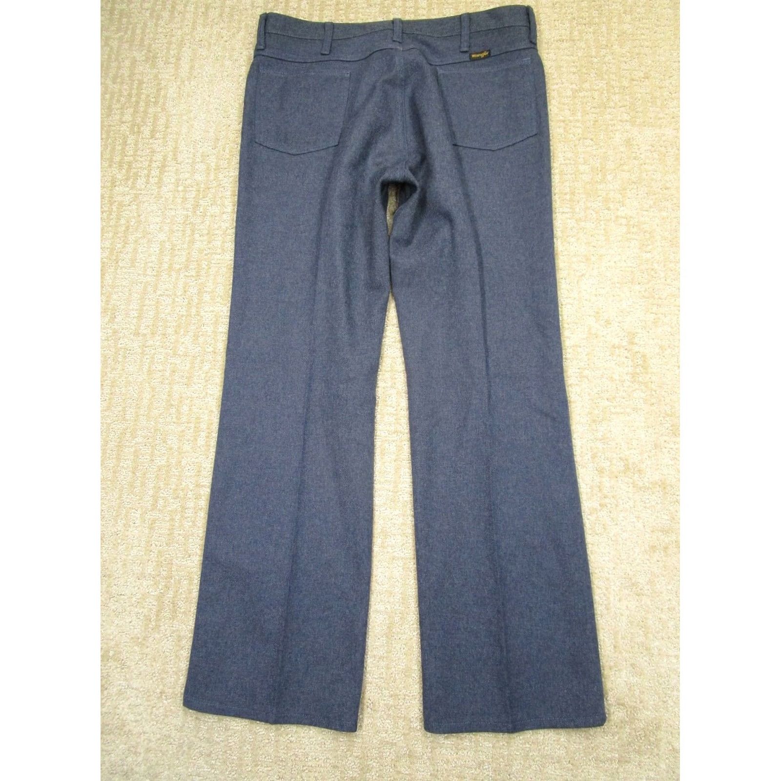 Wrangler VINTAGE Wrangler Pants Men 36x32 Blue Bootcut Slacks Western Cowboy Trousers USA Size US 36 / EU 52 - 3 Thumbnail