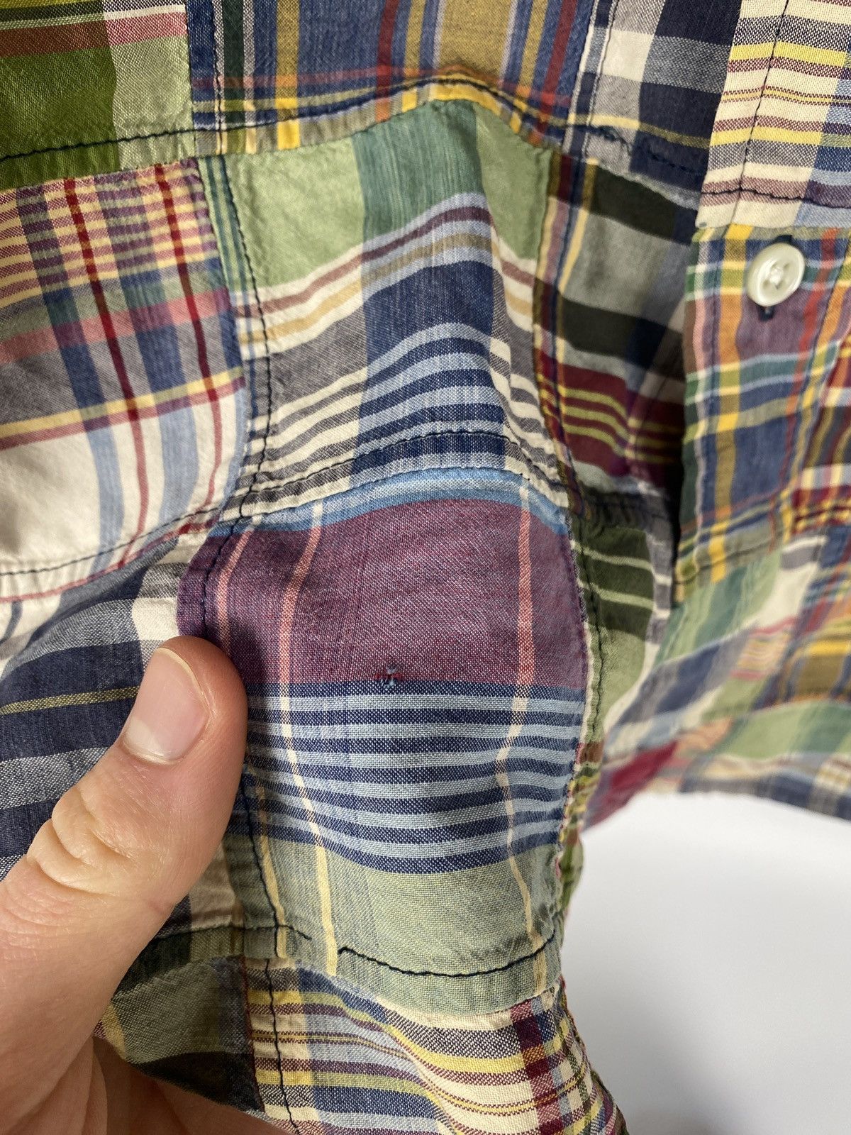 Ralph Lauren RRL Ralph Lauren Patchwork Distressed Nova Check Shirt Size US L / EU 52-54 / 3 - 6 Thumbnail