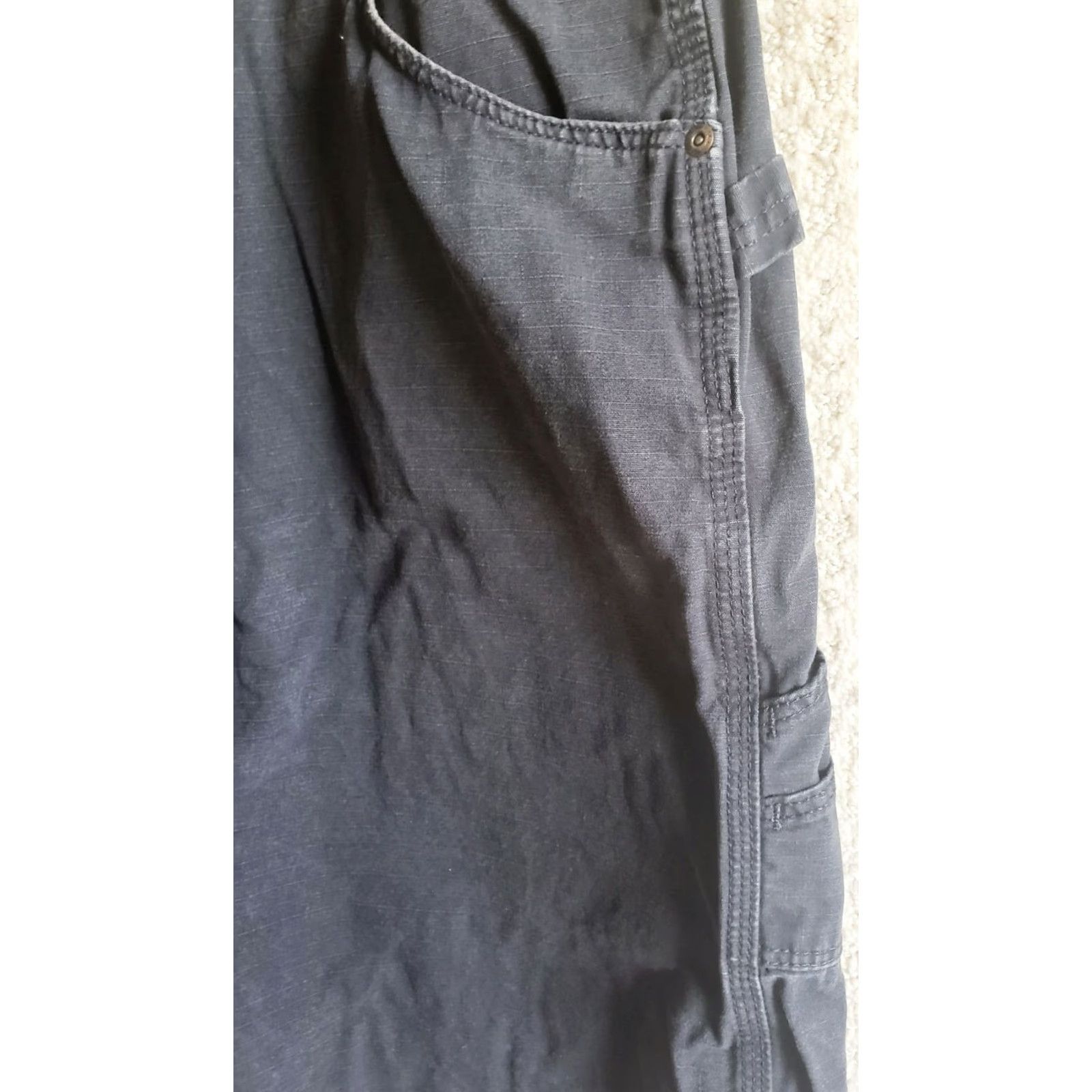 Wrangler Wrangler Riggs Carpenter Shorts Mens Size 46 Bermuda Dark Wash Distressed Navy Blue 80s 90s Work Men's Shorts Size US 30 / EU 46 - 4 Thumbnail