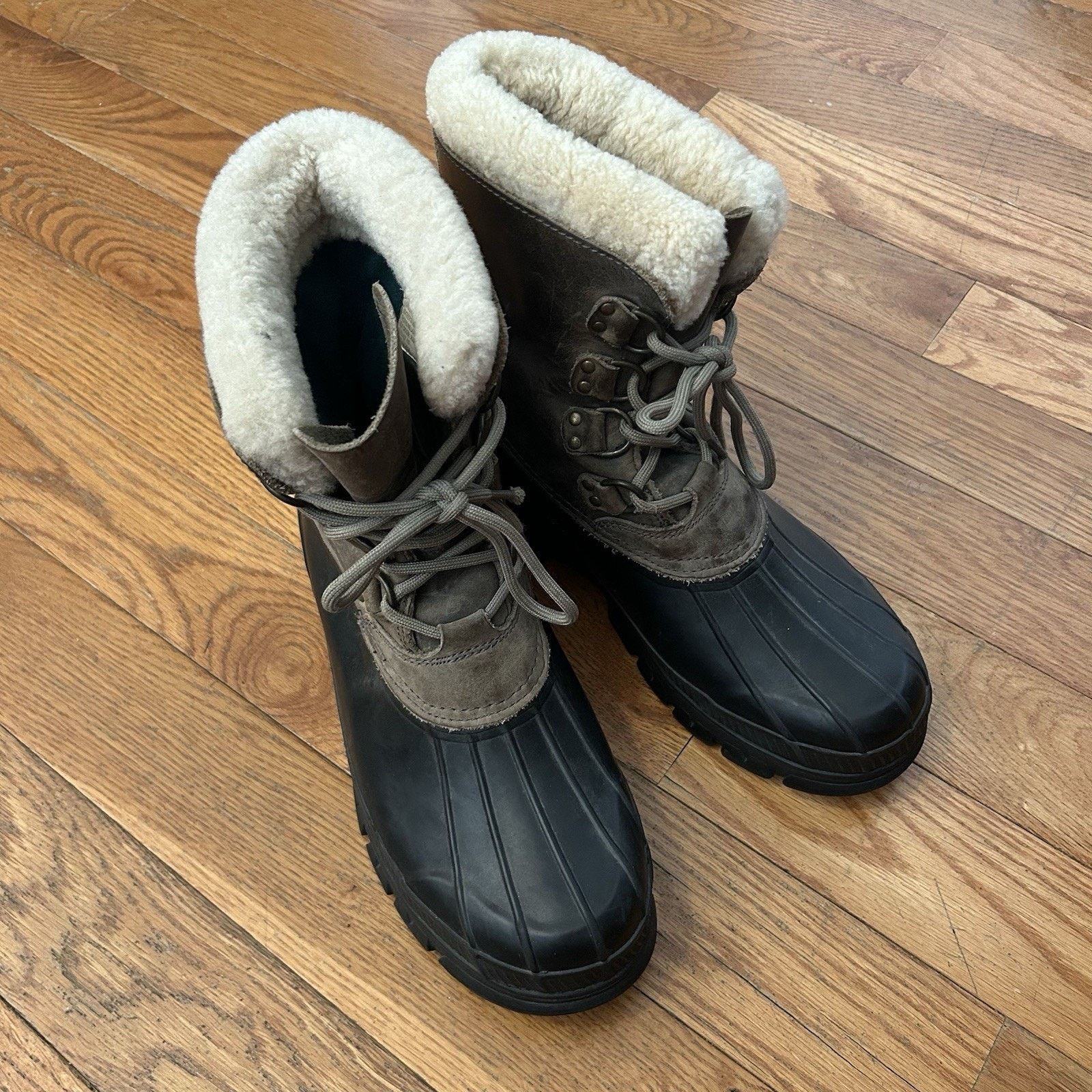 Polo Ralph Lauren × Vintage Landen Leather Shearling Lamb Trim Duck Boots Size 11 Size US 11 / EU 44 - 2 Thumbnail