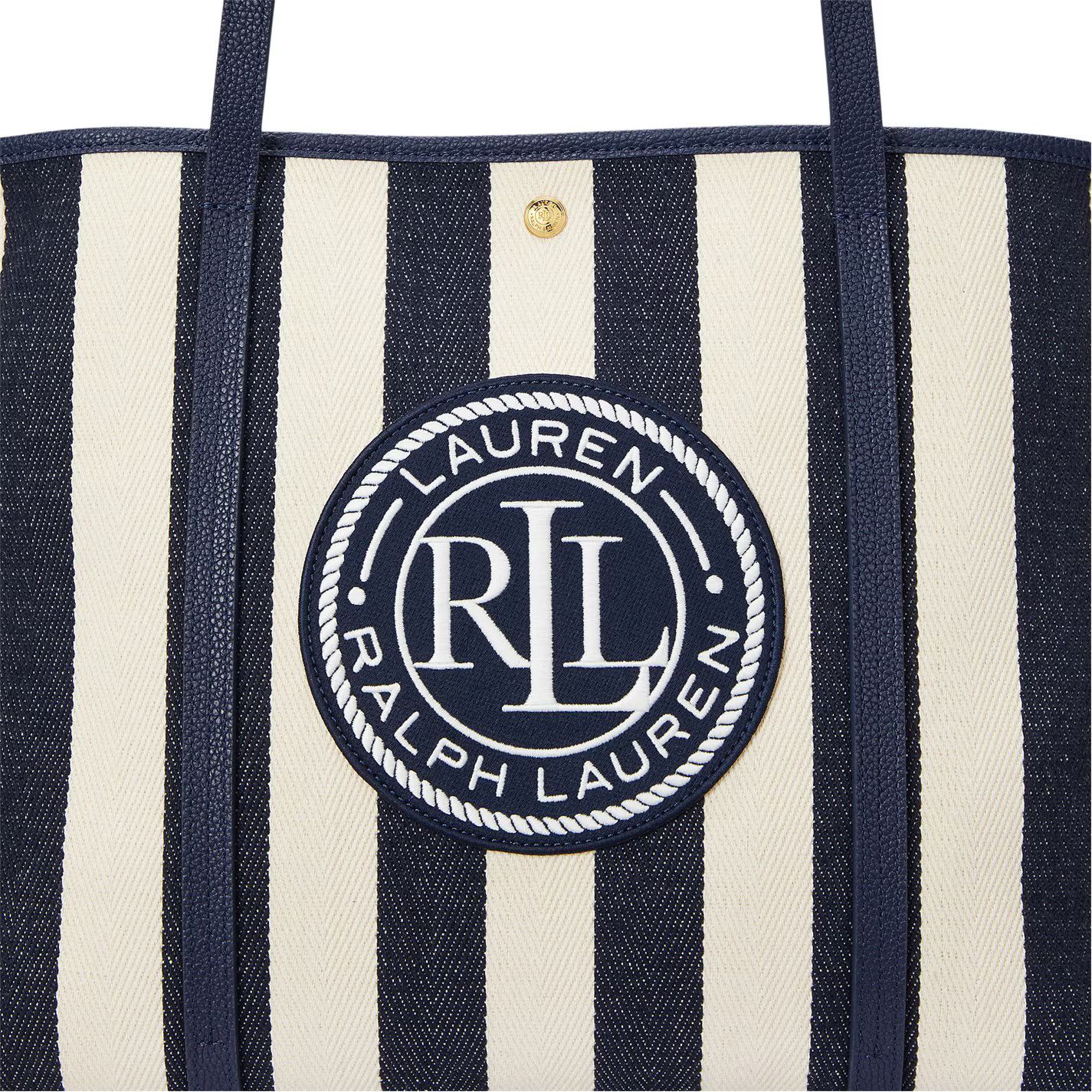 Lauren Ralph Lauren o1g2r1mq0825 Size: OS / Emerie Tote Bag in Navy/White Size ONE SIZE - 4 Thumbnail