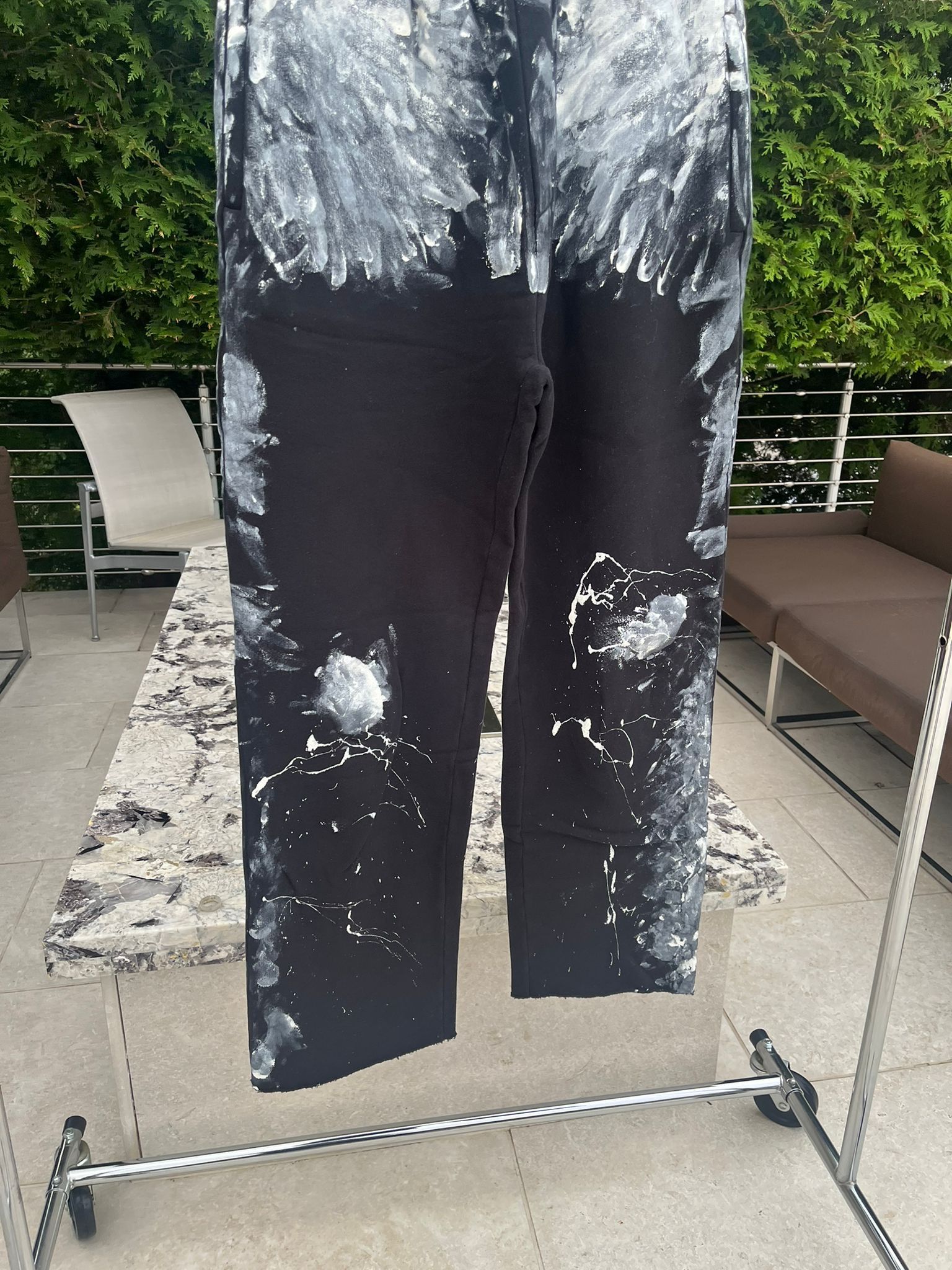 Balenciaga Paint Splatter Sweatpants in Black & White Size US 34 / EU 50 - 3 Thumbnail