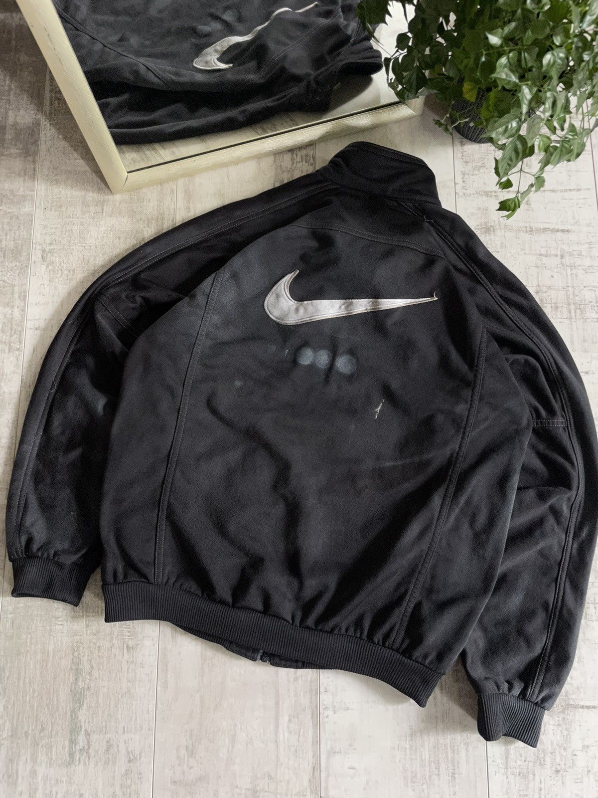 Nike × Vintage Vintage Nike Y2K Zip Up Sweatshirt Custom Avant Garde RARE Size US S / EU 44-46 / 1 - 6 Thumbnail