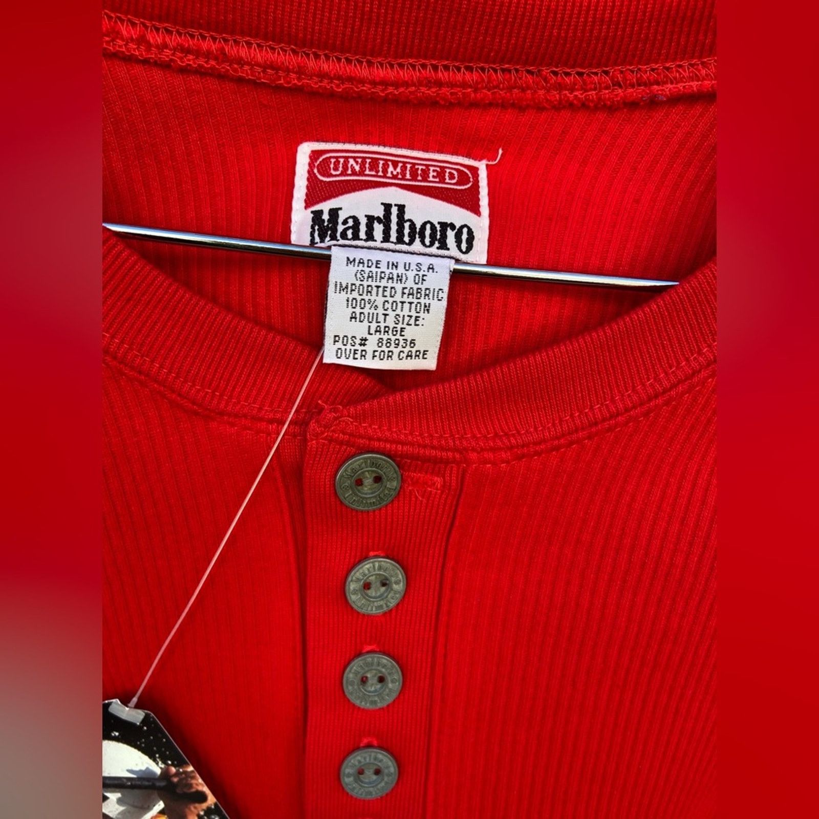 Marlboro VTG Marlboro Long Sleeve Ribbed Tee Size US L / EU 52-54 / 3 - 5 Thumbnail