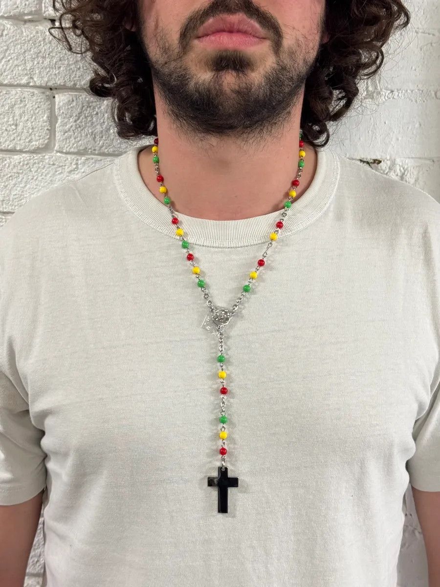 Dolce & Gabbana AW2005 Dolce & Gabbana Rasta Rosary Cross Necklace Size ONE SIZE - 2 Thumbnail