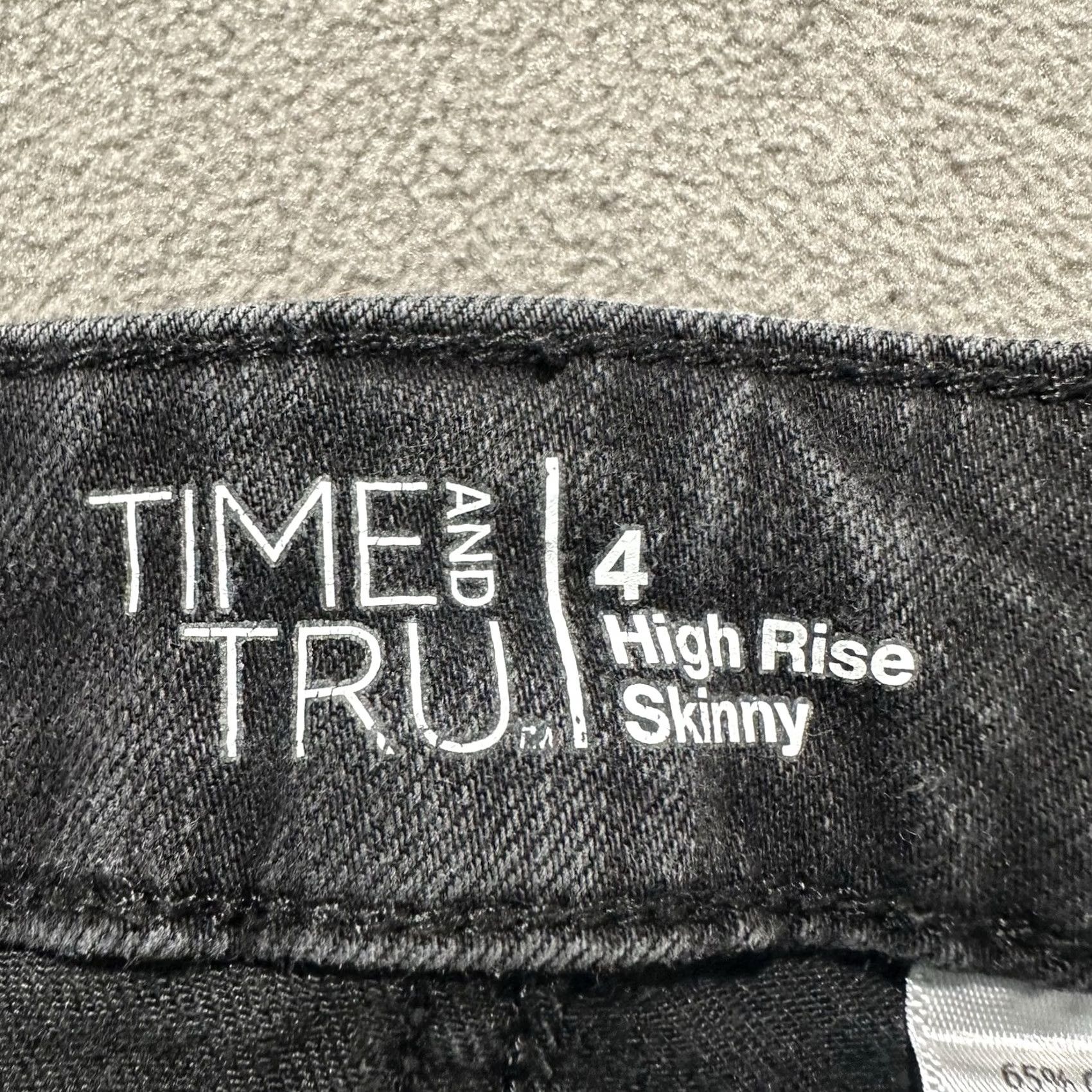 Vintage Time and Tru Jeans Womens Black Skinny Jeans Charcoal Wash Size 4 High Rise EUC Size 27" / US 4 / IT 40 - 3 Thumbnail