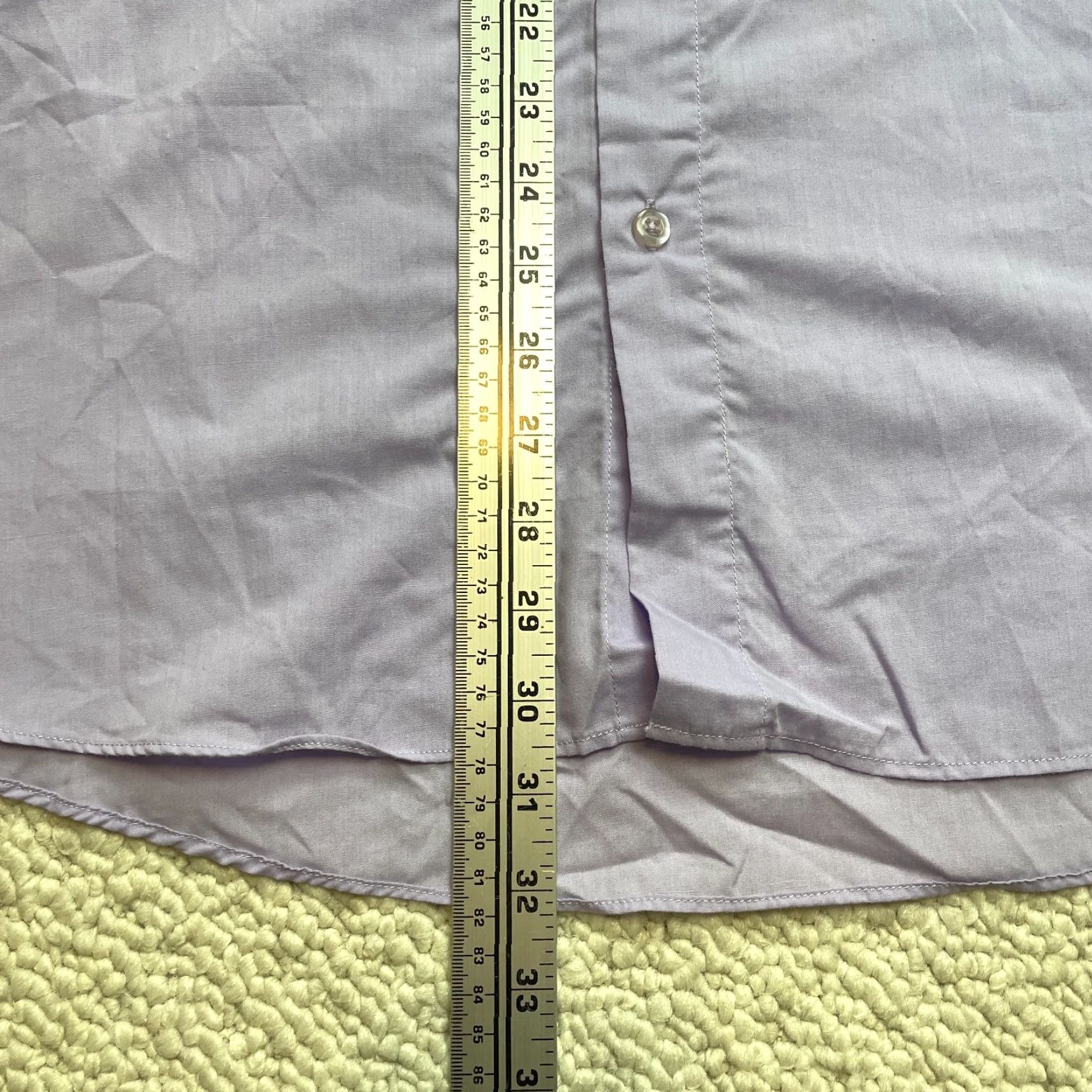 Vintage Dino Magli Button-Down Shirt Men 2XL Purple Dress Button Front French Cuff Size 48R - 7 Thumbnail