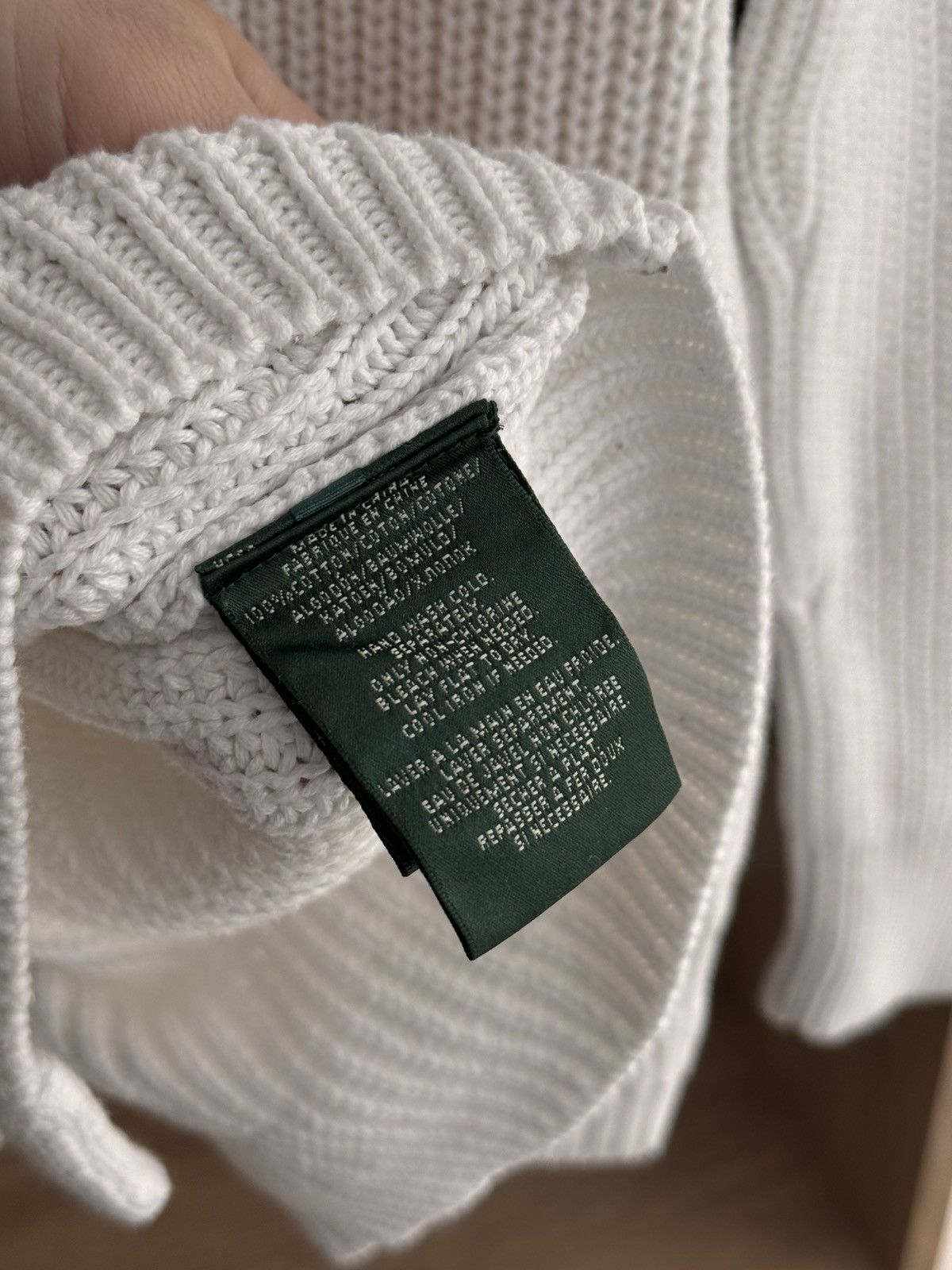 Lauren Ralph Lauren × Polo Ralph Lauren × Vintage Vintage Lauren Ralph Lauren White Toggle Cable Knit Cardigan Size M / US 6-8 / IT 42-44 - 8 Thumbnail