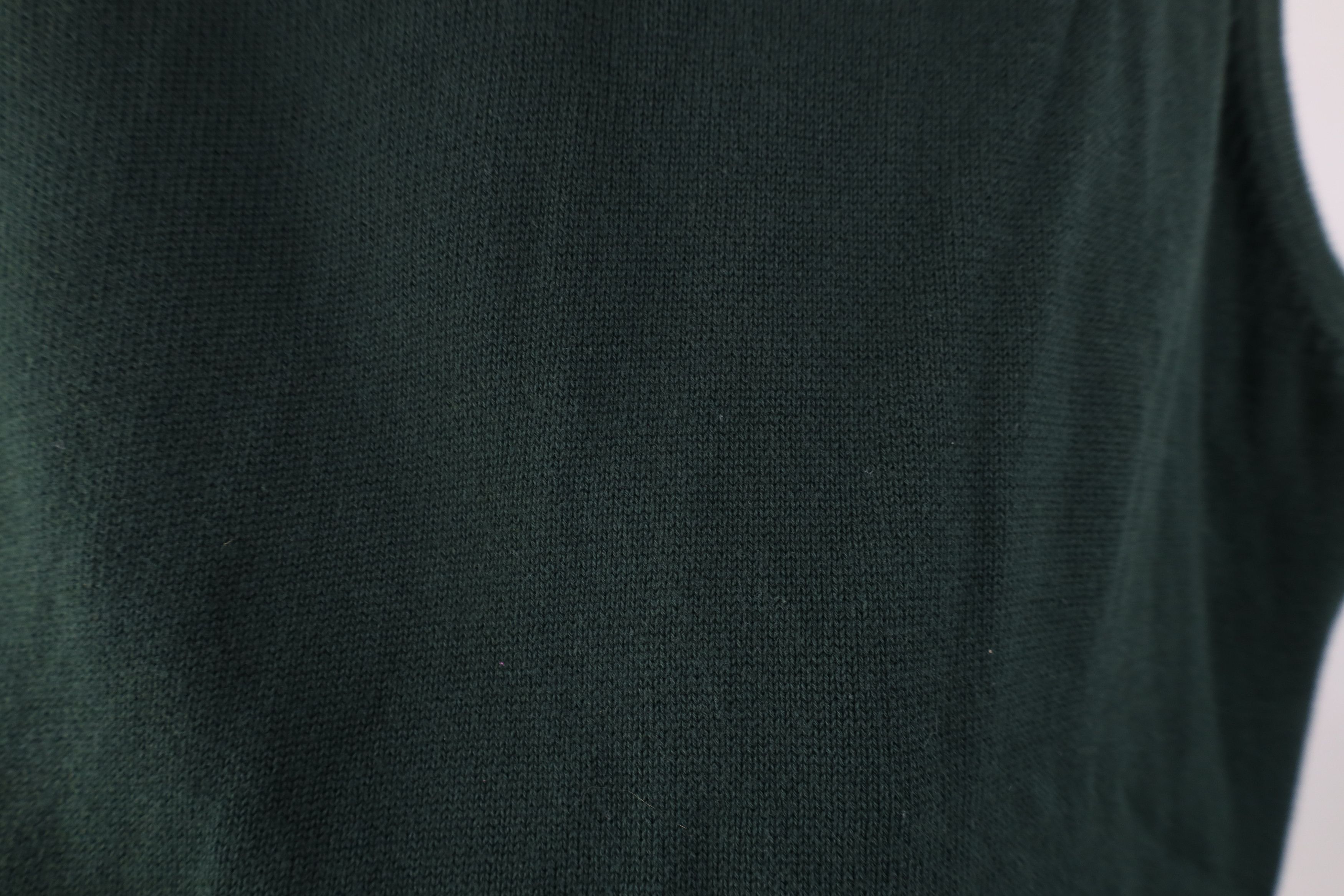 Eddie Bauer Vintage 90s Eddie Bauer Blank Cotton Knit Sweater Vest Green Size US XXL / EU 58 / 5 - 7 Thumbnail