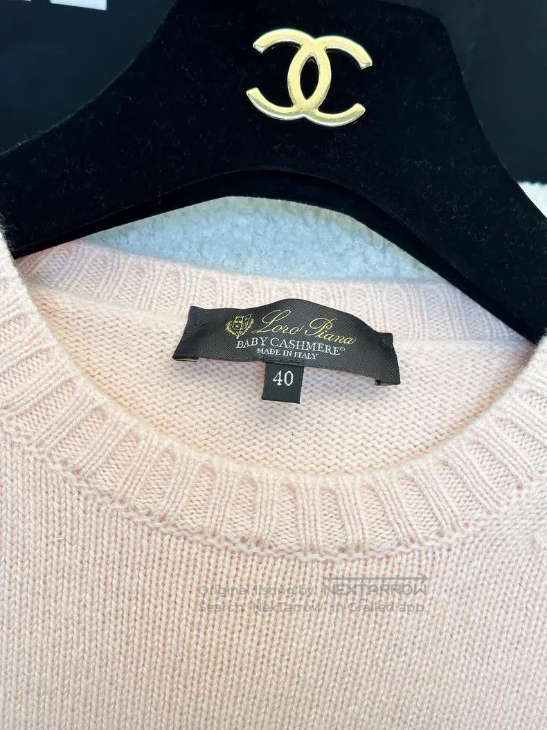 Loro Piana Loro Piana Light Pink Cinnamon Pink Crew Neck Knit Sweater Size XS / US 0-2 / IT 36-38 - 2 Thumbnail