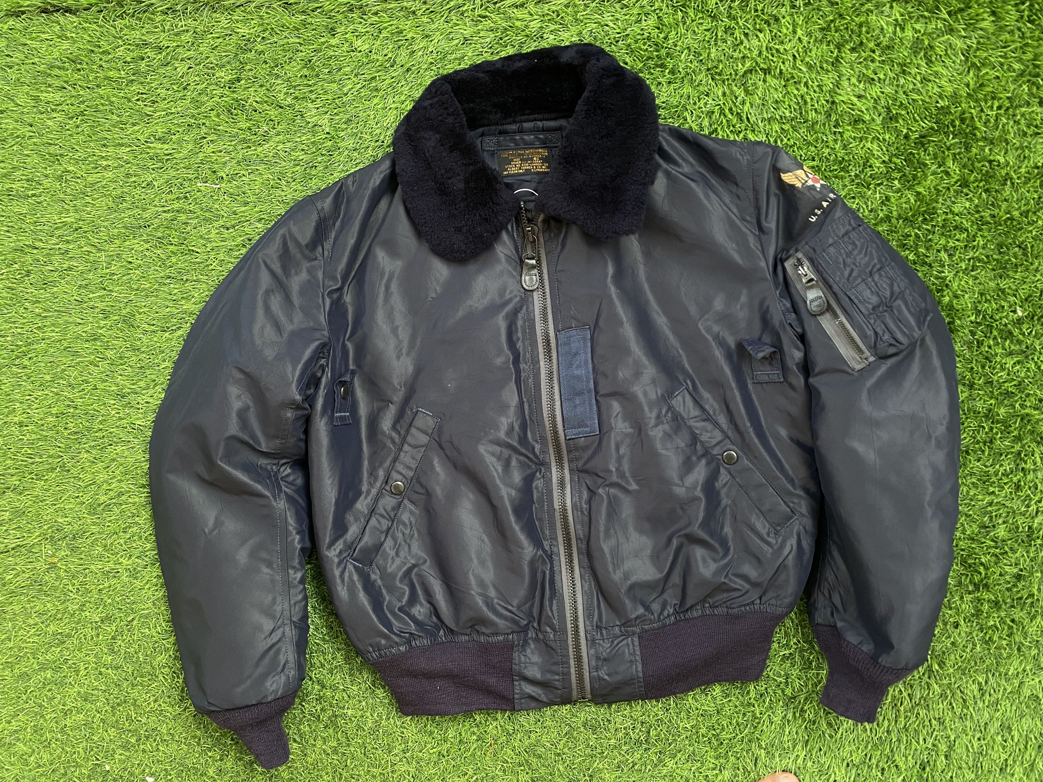 image of The Real Mccoys x Toys Mccoy Albert Turner B15C Flight Jacket Korea War in Navy, Men's (Size Medium
