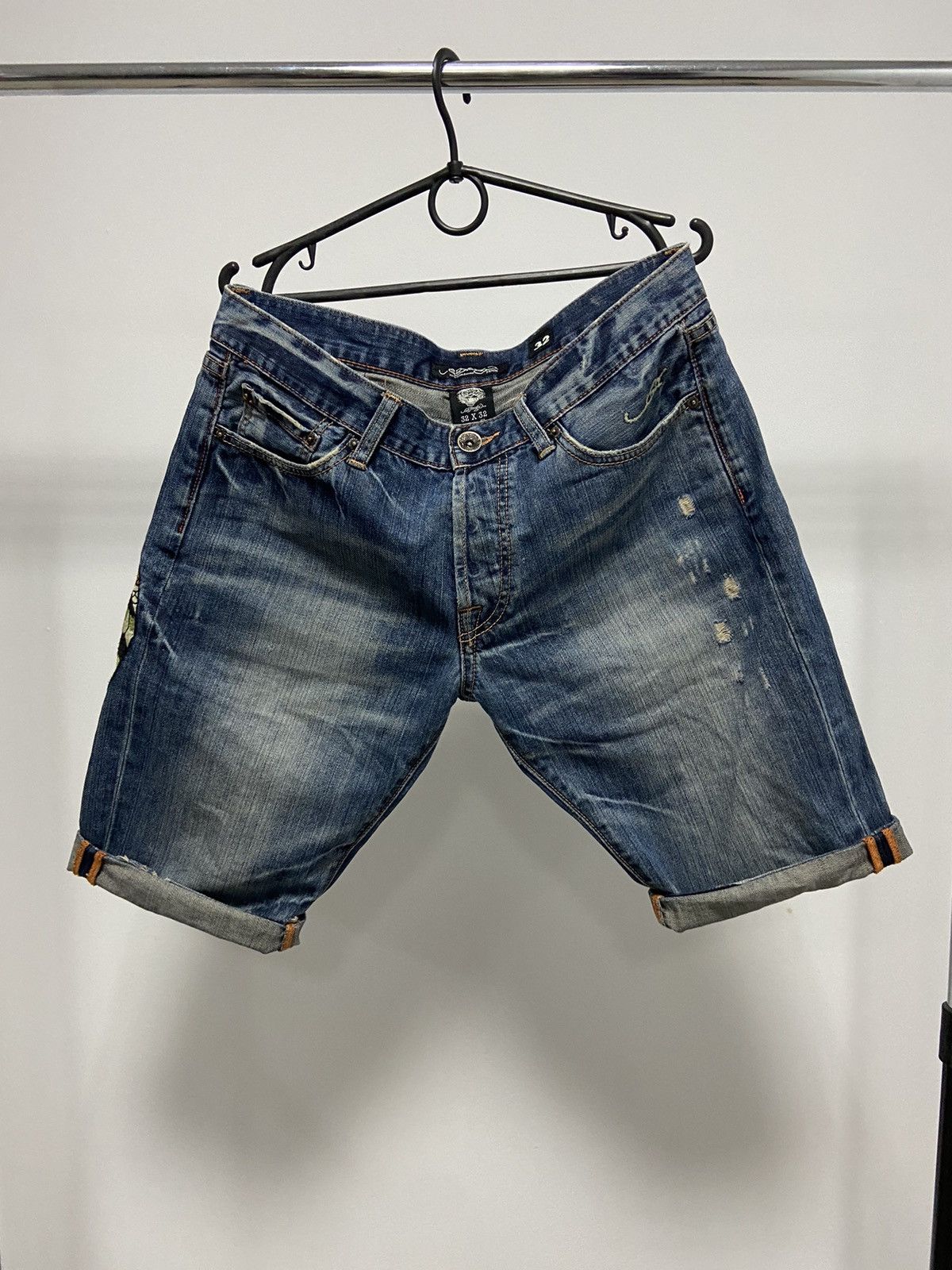Ed Hardy × Vintage Ed Hardy shorts Vintage Denim sk8 pocket skull eagle Logo Size US 32 / EU 48 - 3 Thumbnail