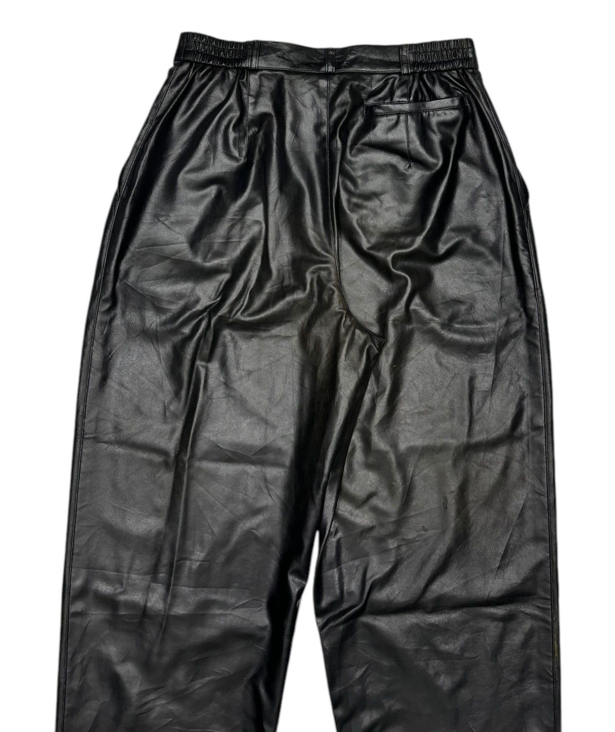 Courreges RARE‼️COURREGES BLACK BAGGY WIDE FAUX LEATHER PANTS Size US 30 / EU 46 - 9 Thumbnail