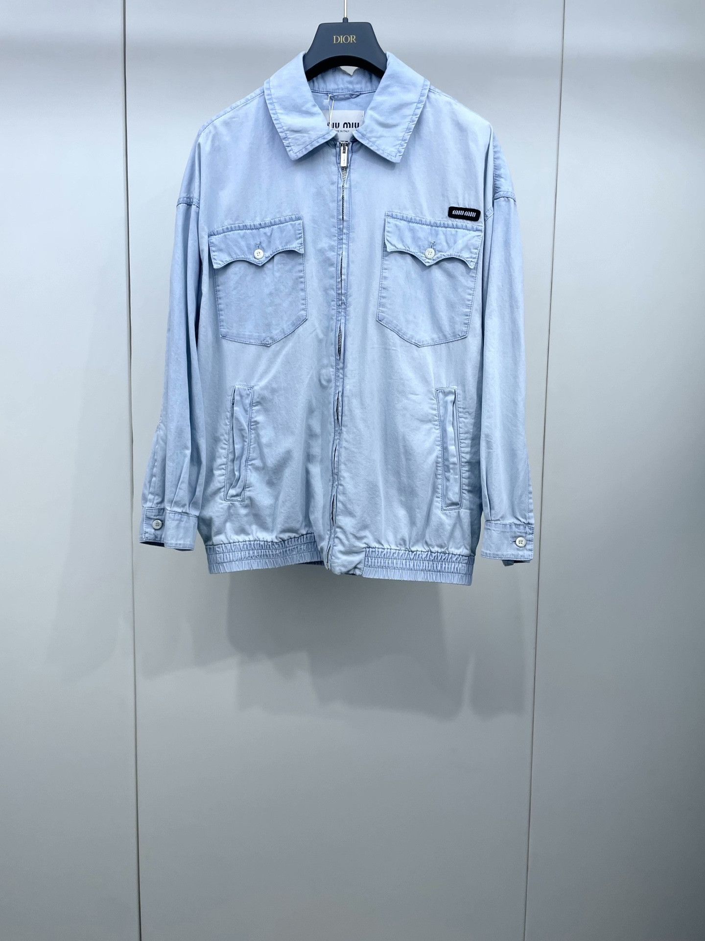 Miu Miu Miu Miu Washed Thin Soft Denim Zip Shirt Size XS / US 0-2 / IT 36-38 - 1 Thumbnail