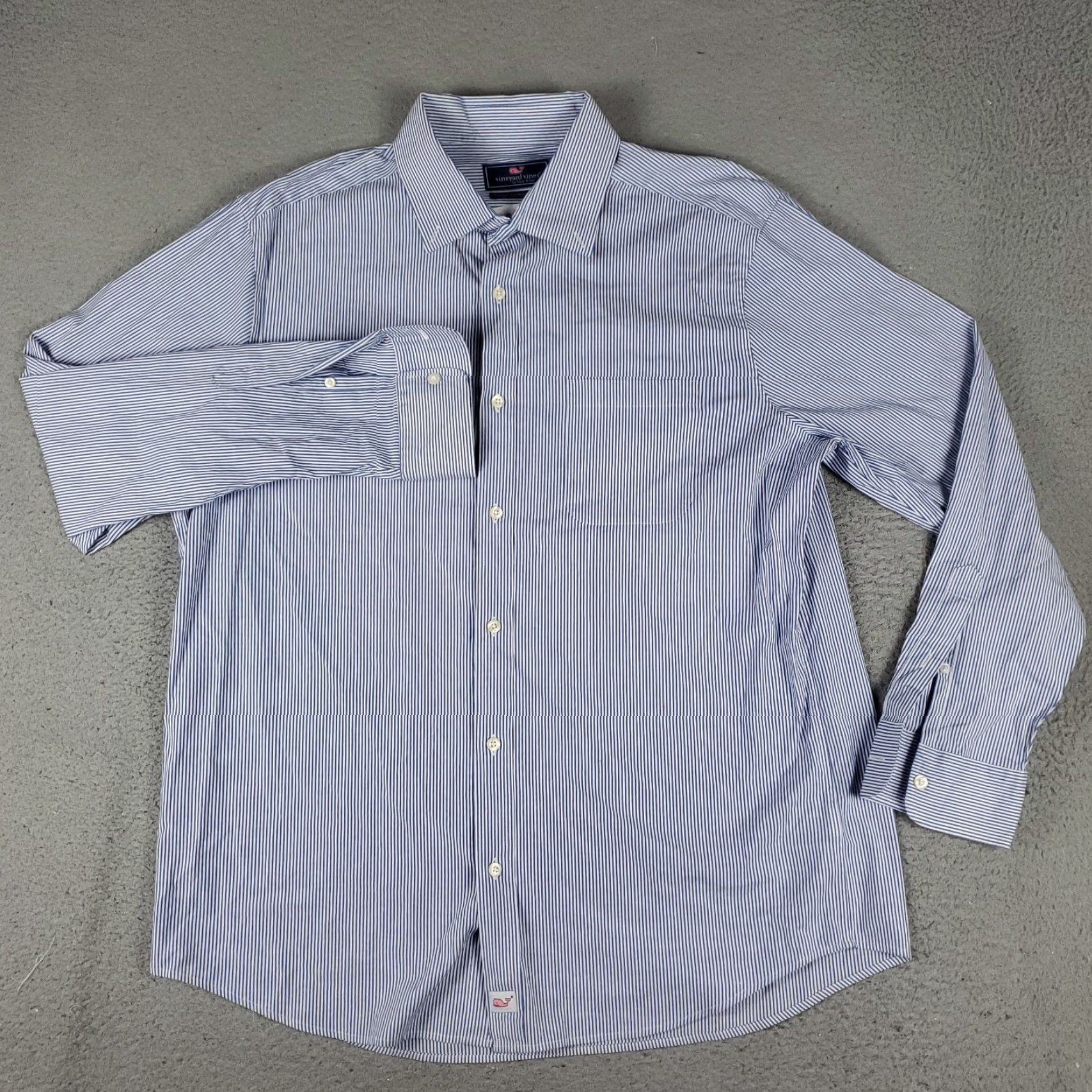 Vineyard Vines VINEYARD VINES Button-Up Shirt Mens Large Blue Striped Classic Fit Long Sleeve Size US L / EU 52-54 / 3 - 2 Thumbnail