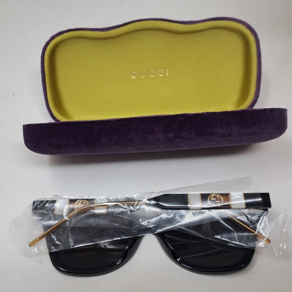 Gucci Gucci Sunglasses Cat Eye Mother of Pearl Black Gray GG0598S Size ONE SIZE - 3 Thumbnail