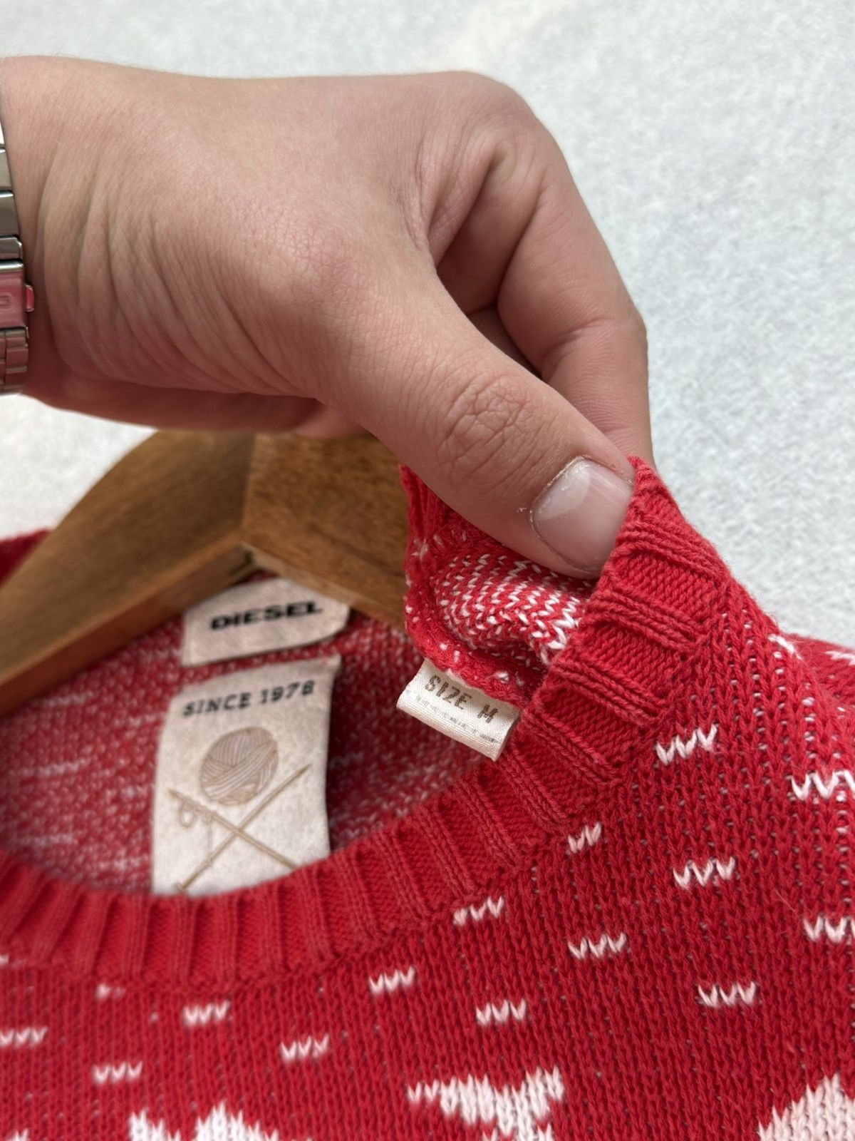 Diesel Diesel Venice Rare Sweater Men’s Pullover Eagle Red White Size US M / EU 48-50 / 2 - 11 Thumbnail