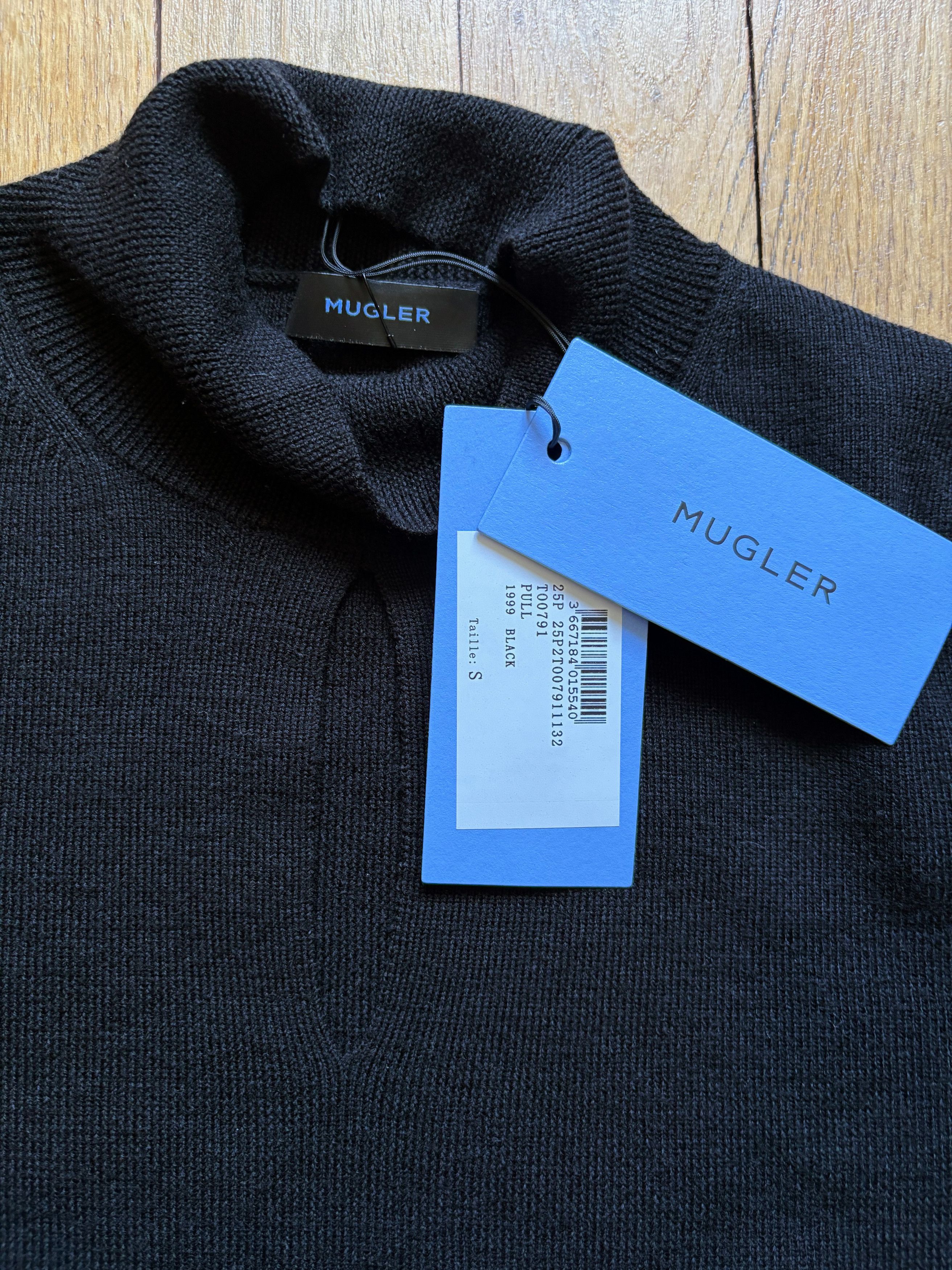 Mugler Mugler mens black cutout knit sweater Size US S / EU 44-46 / 1 - 5 Thumbnail