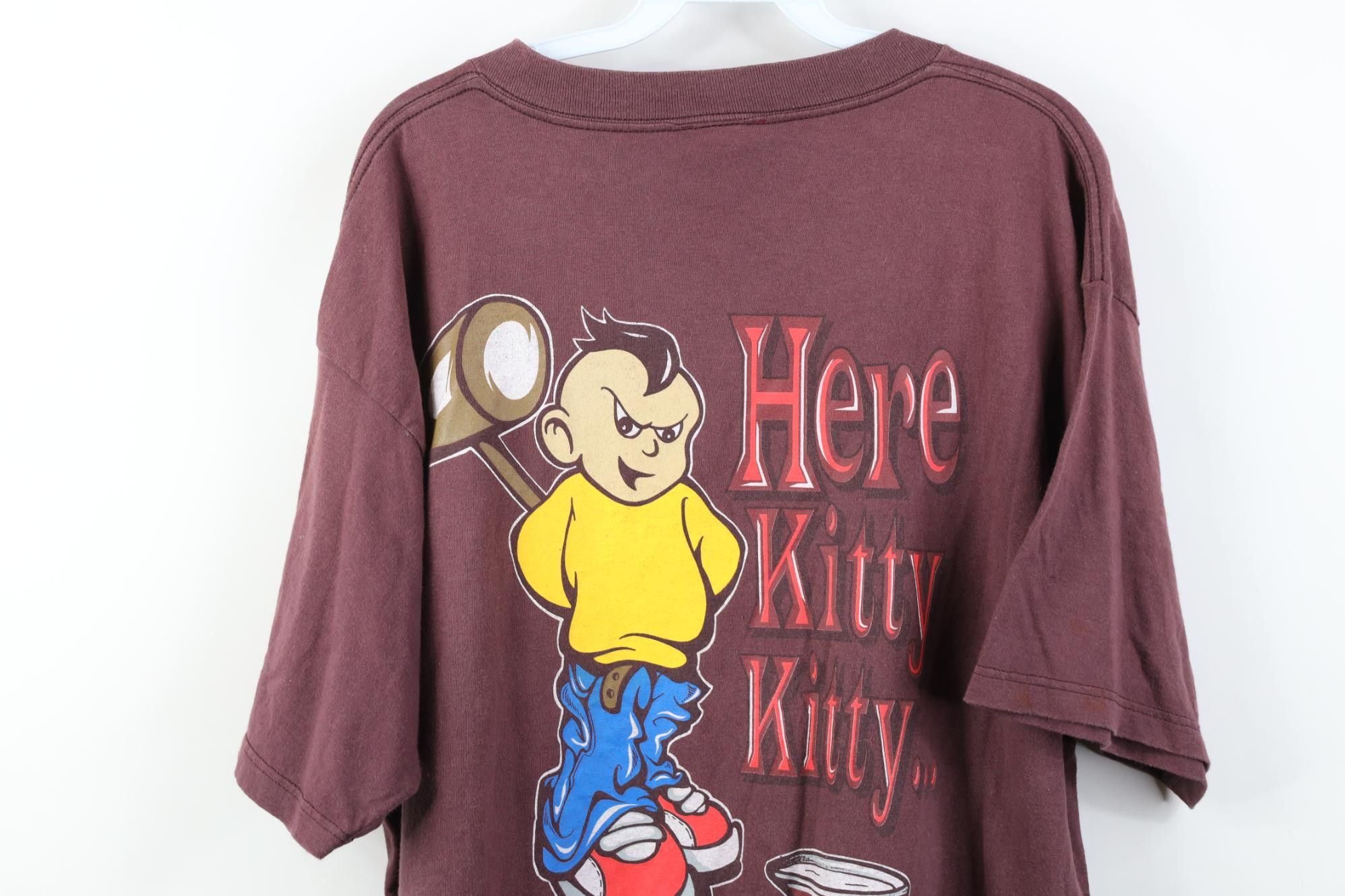 Vintage Vintage 90s Menace Skateboards Here Kitty Kitty T-Shirt USA Size US XL / EU 56 / 4 - 17 Thumbnail
