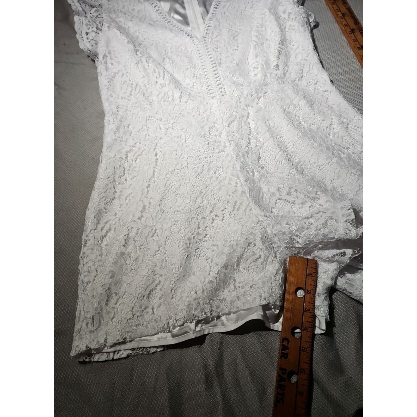 Vintage New York & Co Eyelet Romper Womens XL White Fairy Boho Coquette One Piece Size 40" / US 18 - 5 Thumbnail