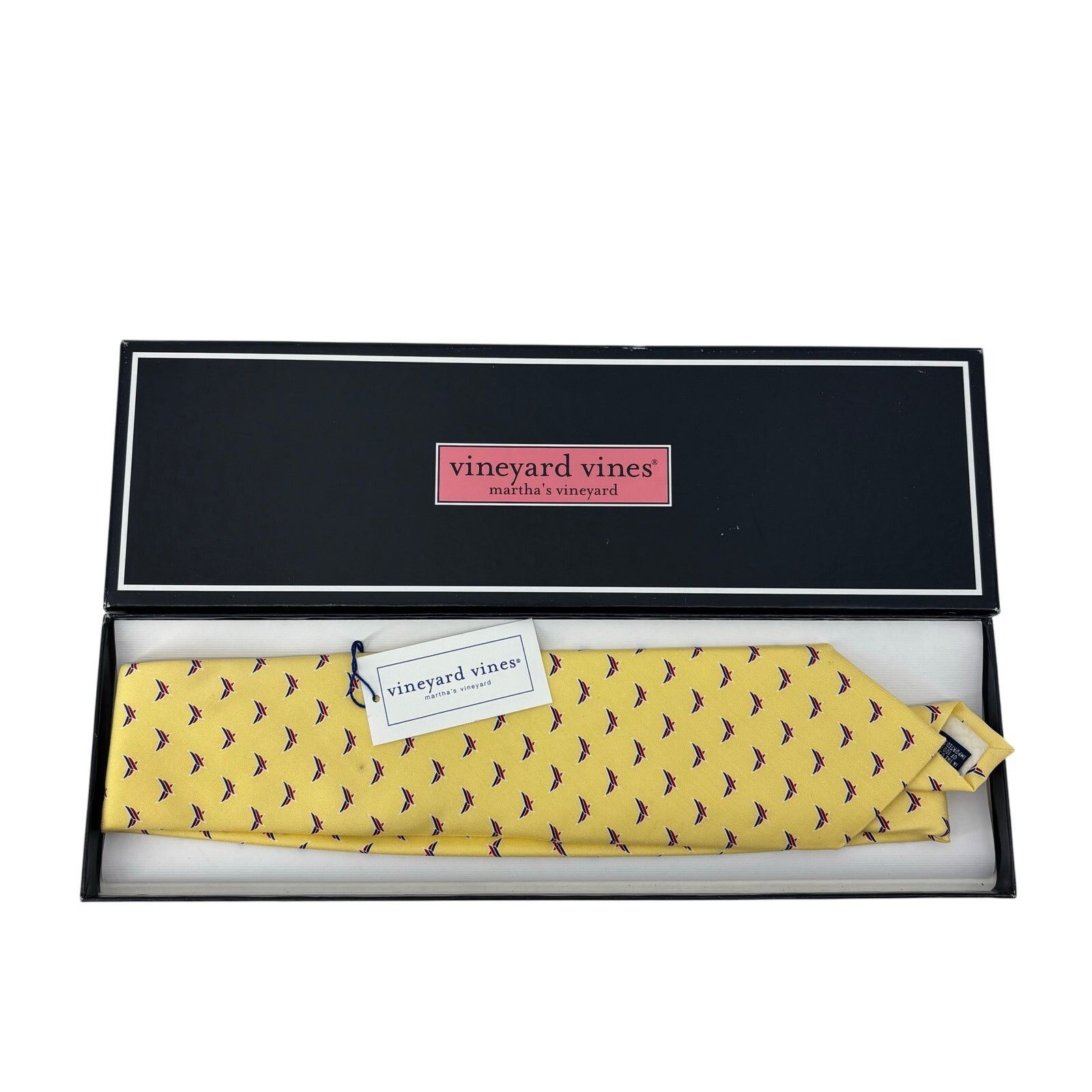 Vineyard Vines Vineyard Vines Mens Neck Tie American Energy Yellow Silk USA Size ONE SIZE - 1 Thumbnail