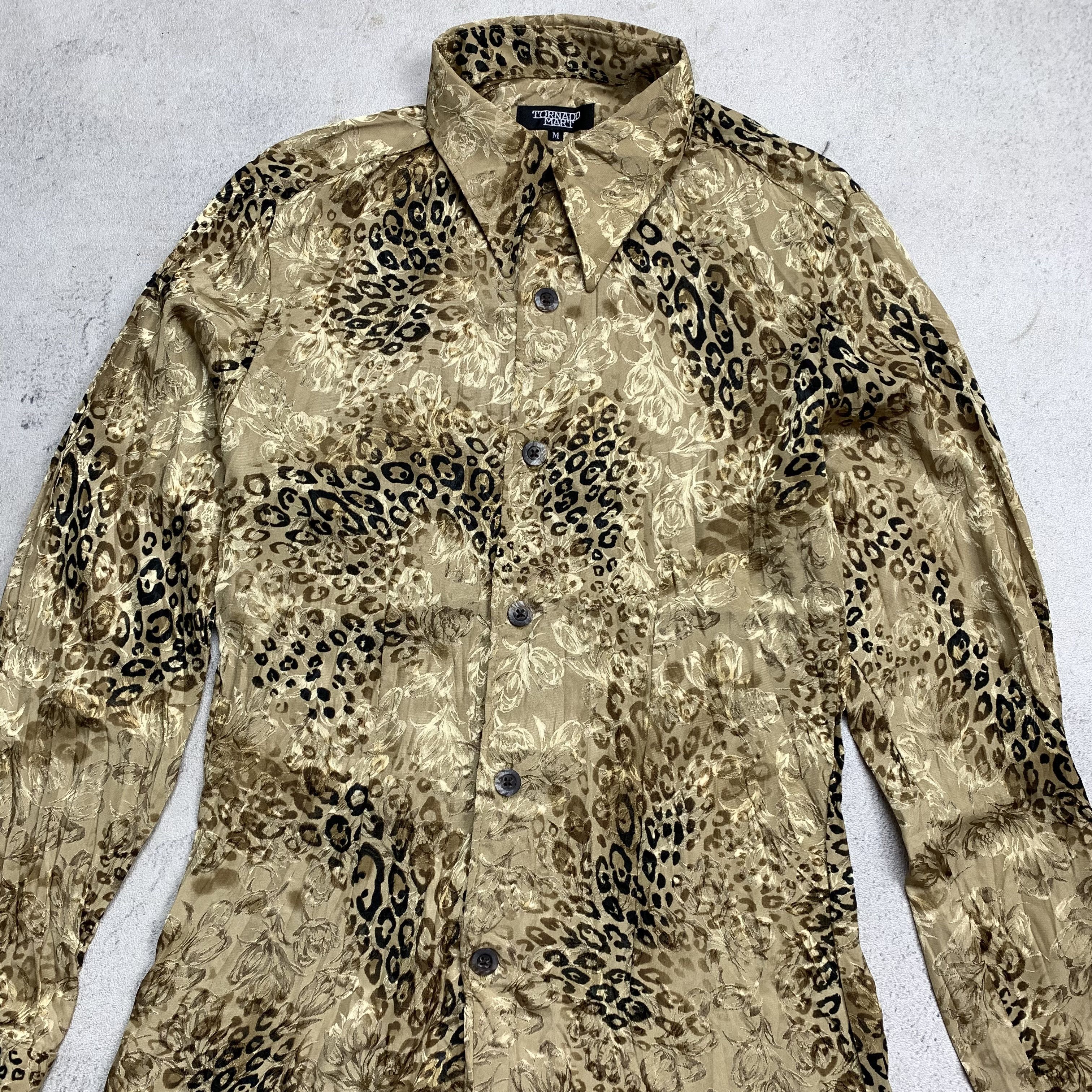 Tornado Mart Tornado Mart Gold Leopard Cheetah Jacquard Button Up Shirt Size US M / EU 48-50 / 2 - 4 Thumbnail