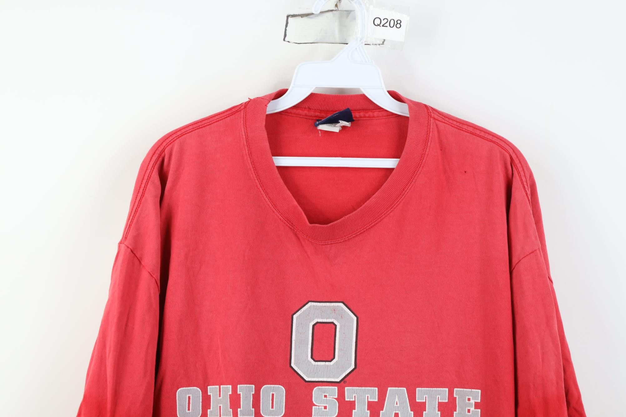 Vintage Vintage 90s Spell Ohio State University T-Shirt Red Cotton Size US XL / EU 56 / 4 - 2 Thumbnail