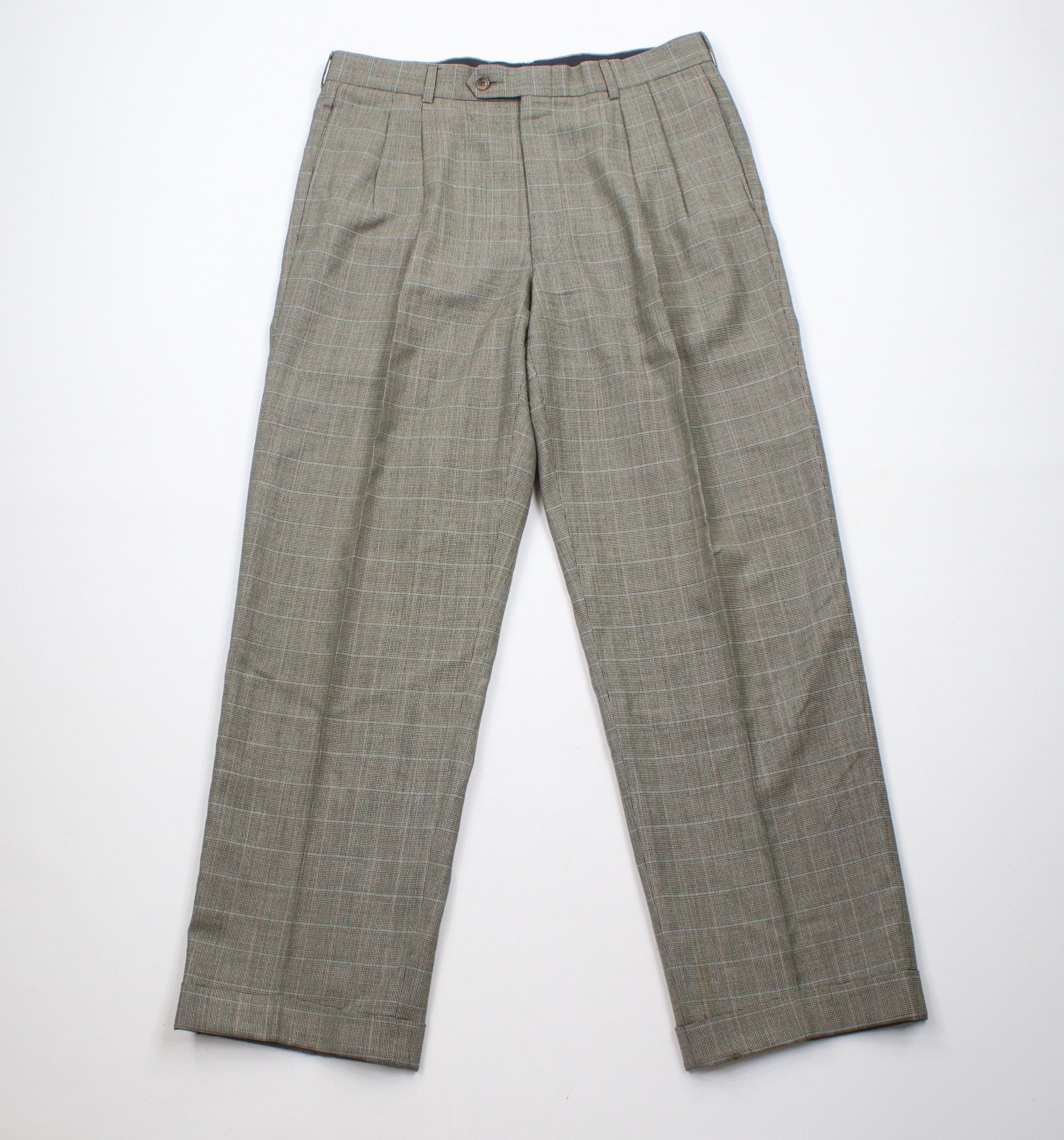 Vintage Vintage 90s Streetwear Wide Leg Chino Pants Houndstooth Size US 34 / EU 50 - 1 Thumbnail