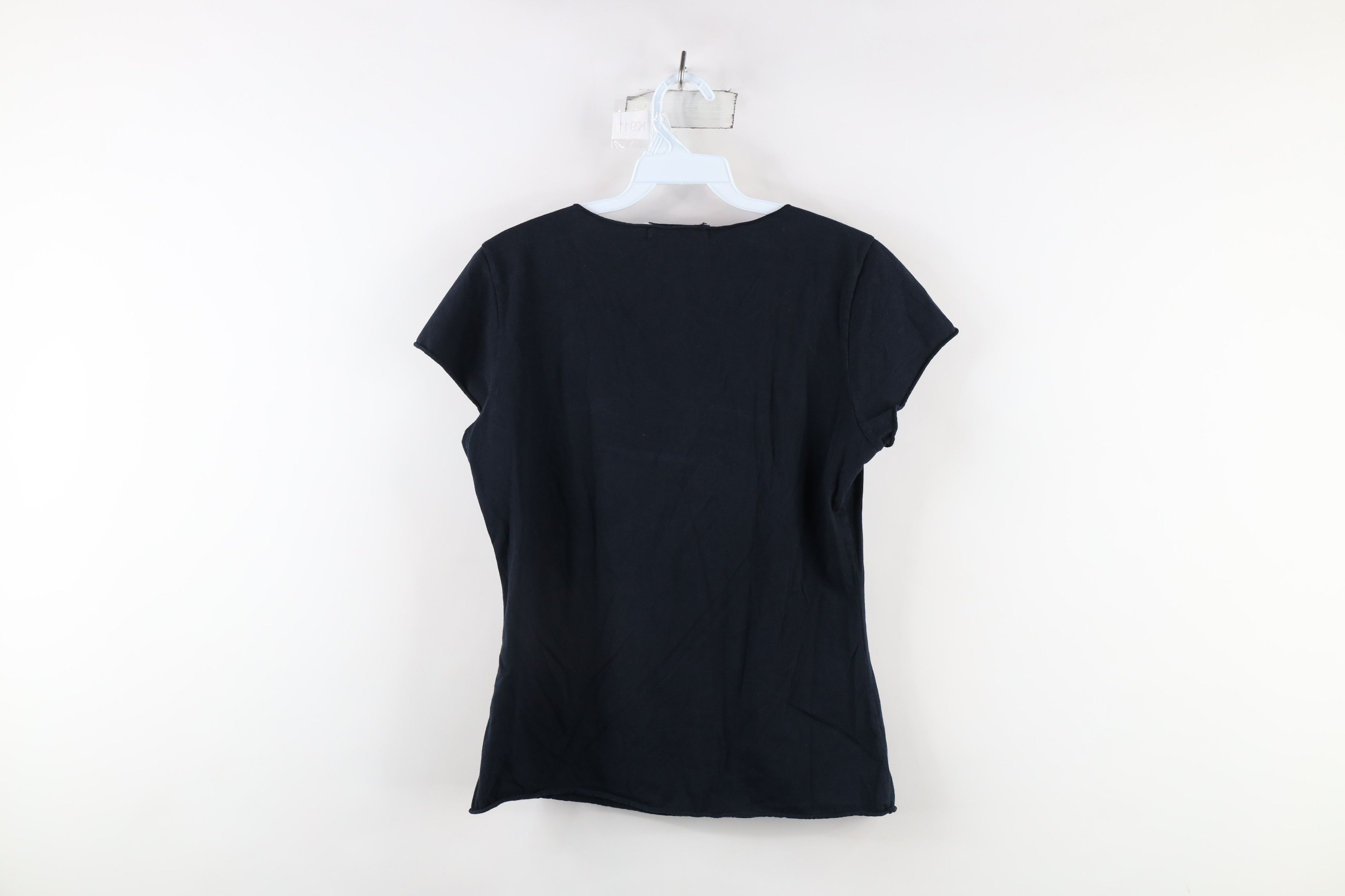 Johnny Was × Vintage Vintage 90s Johnny Was Marled Blank V-Neck T-Shirt Black USA Size M / US 6-8 / IT 42-44 - 8 Thumbnail