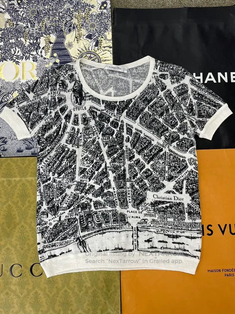 Dior Dior Black and white printed letter printed short-sleeved Size XS / US 0-2 / IT 36-38 - 1 Thumbnail