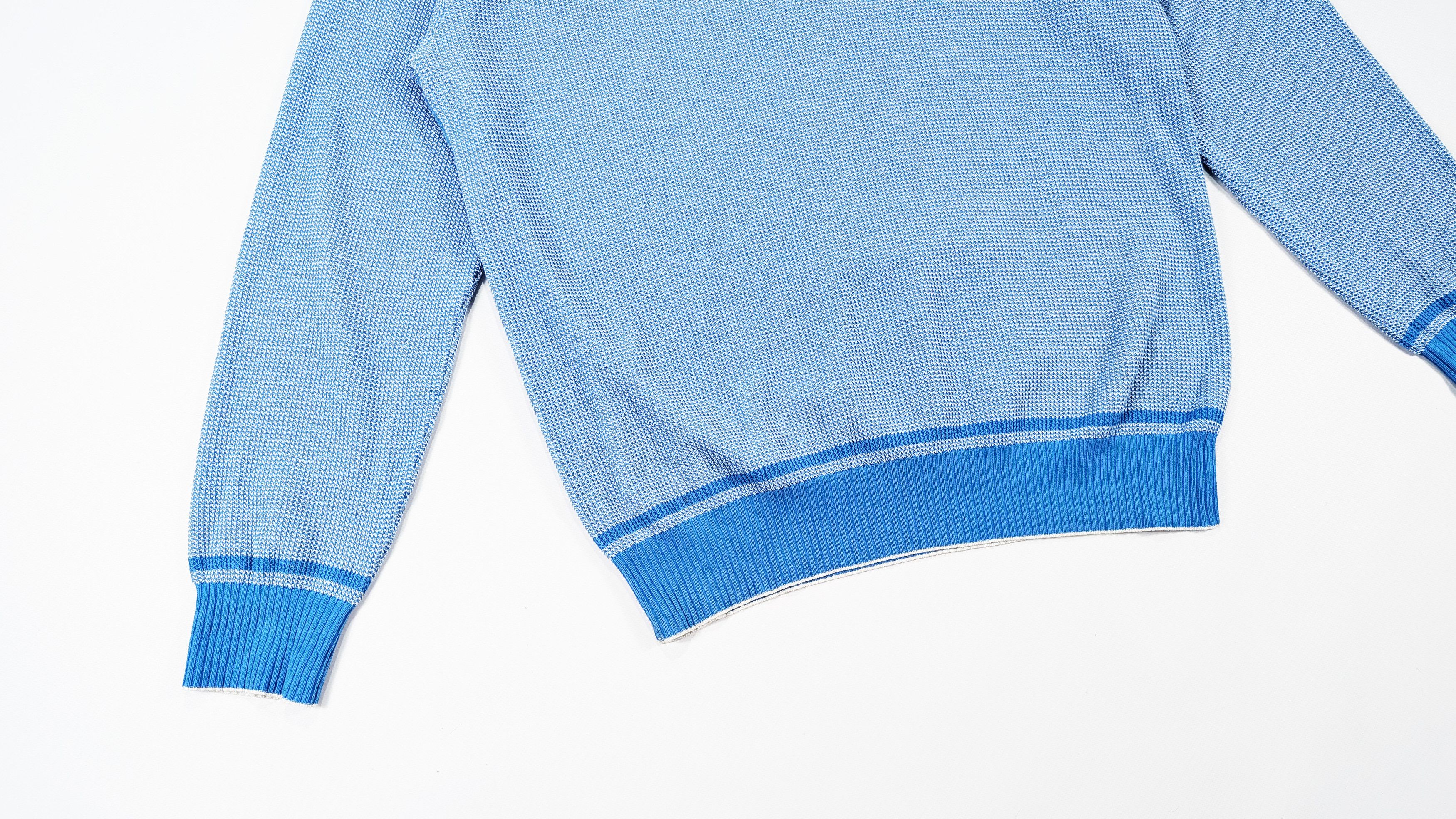Other Fabio Caviglia 1/3 Zip Blue Cotton Pullover Size 52 L Size US L / EU 52-54 / 3 - 3 Thumbnail