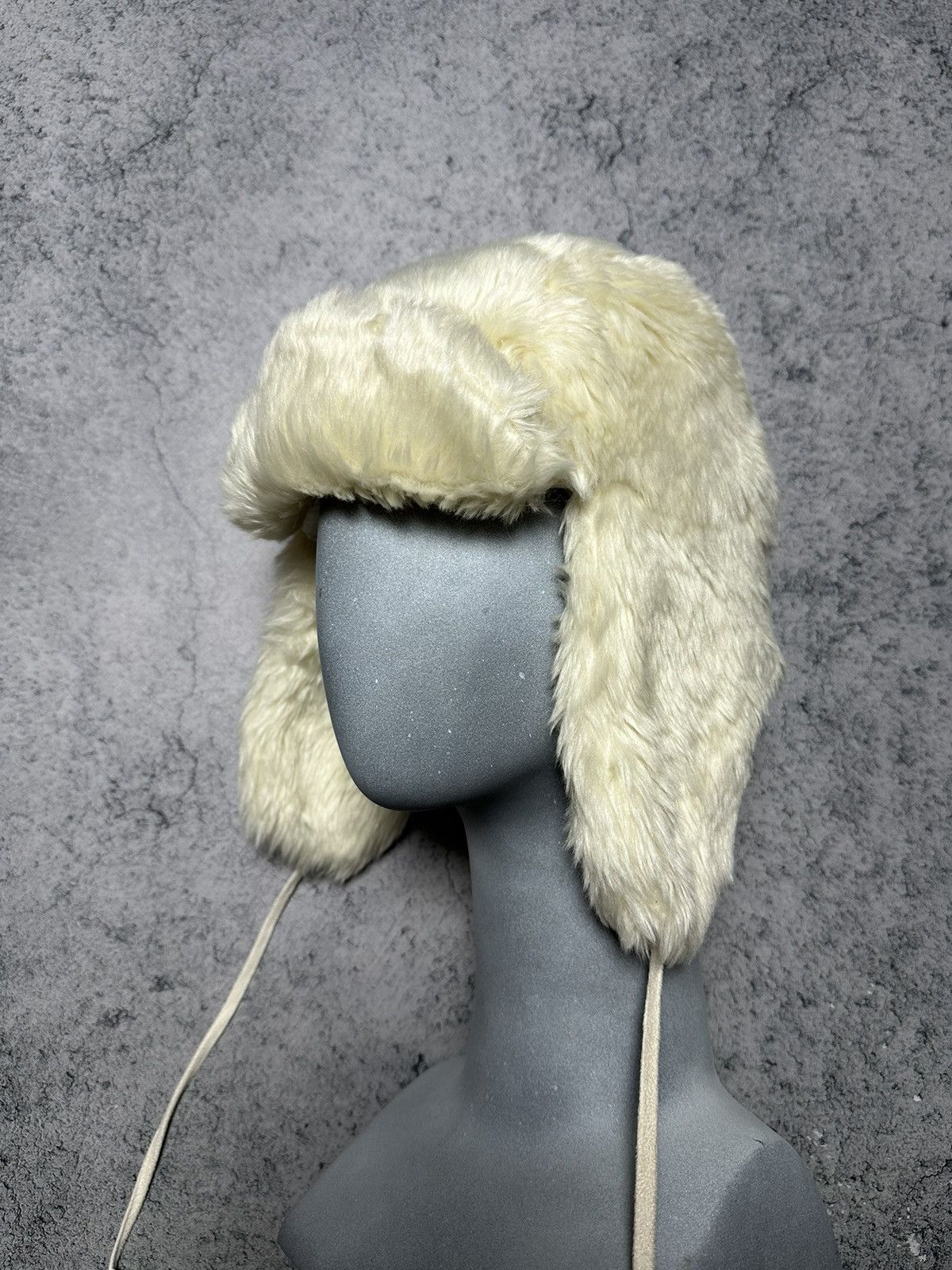 Hysteric Glamour Vintage Y2K White Fuzzy Ushanka Beanie Hat Mohair Faux Fur Size ONE SIZE - 1 Thumbnail