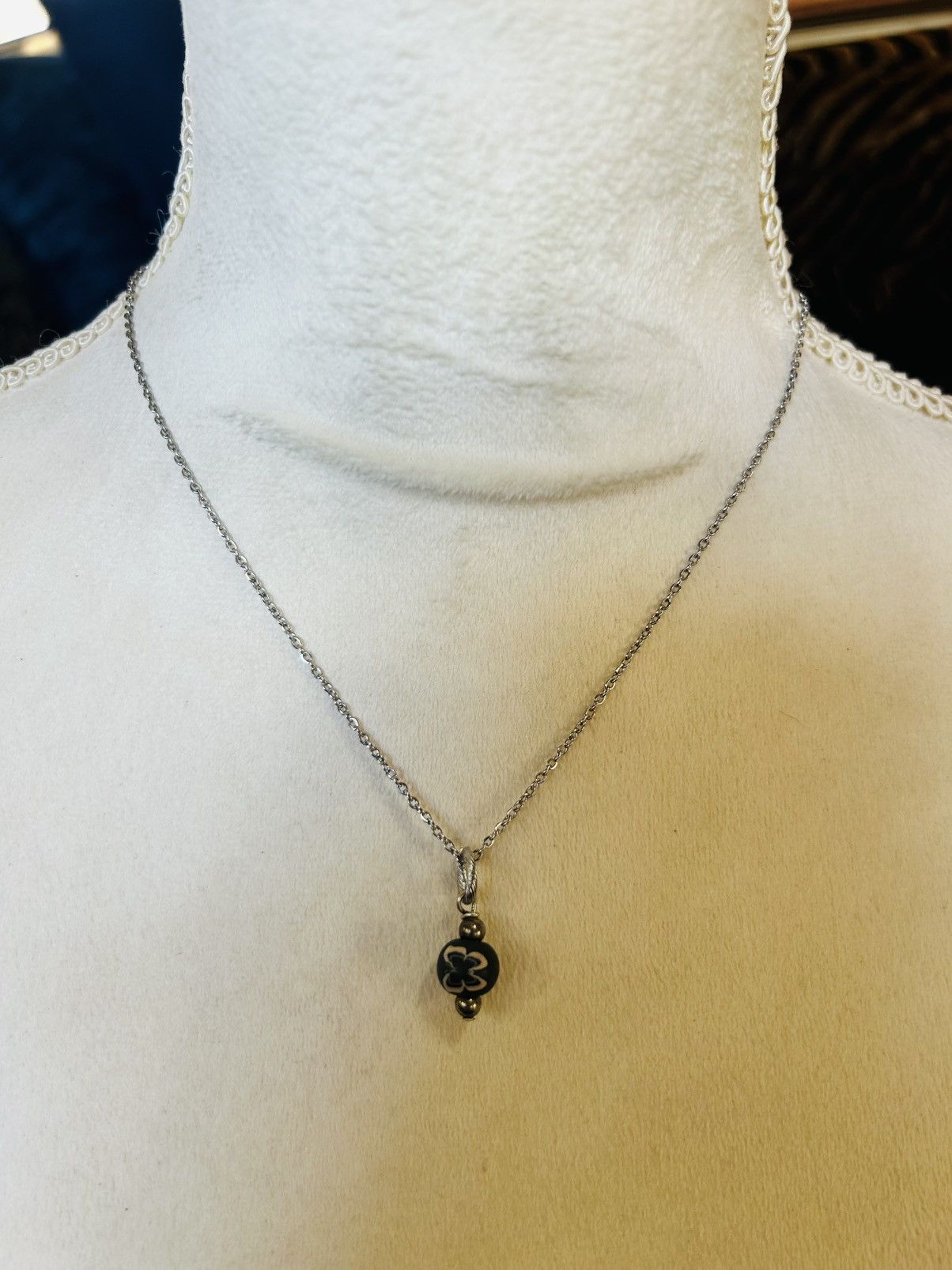 Handmade Handcrafted butterfly clay bead pendant on chain necklace Size ONE SIZE - 3 Thumbnail