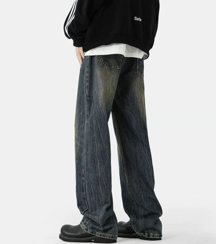 Japanese Brand American men's street loose wide-leg washed retro jeans Size US 32 / EU 48 - 5 Thumbnail