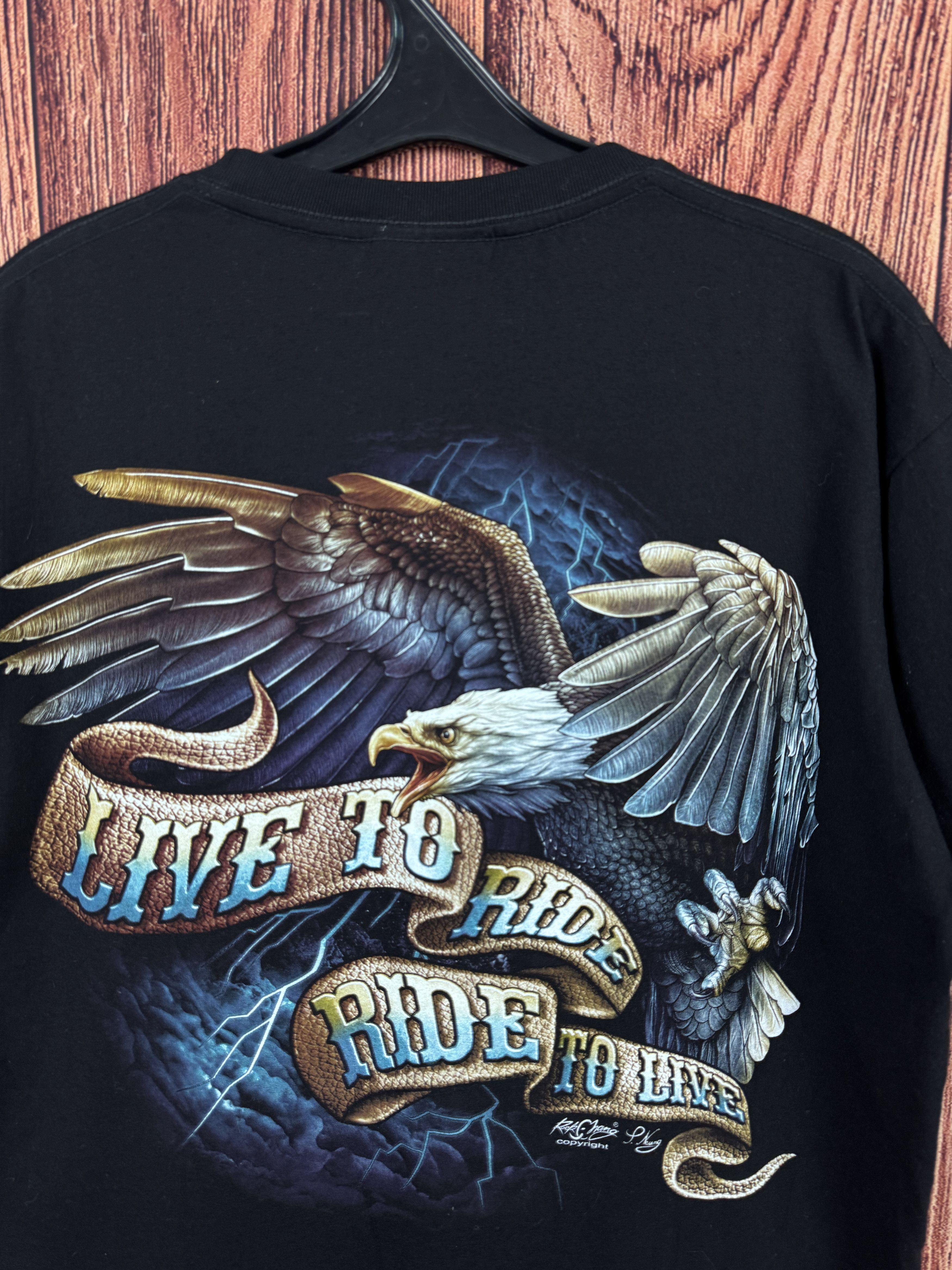 Other Rock Chang Live To Ride Black T-Shirt Size US L / EU 52-54 / 3 - 6 Thumbnail