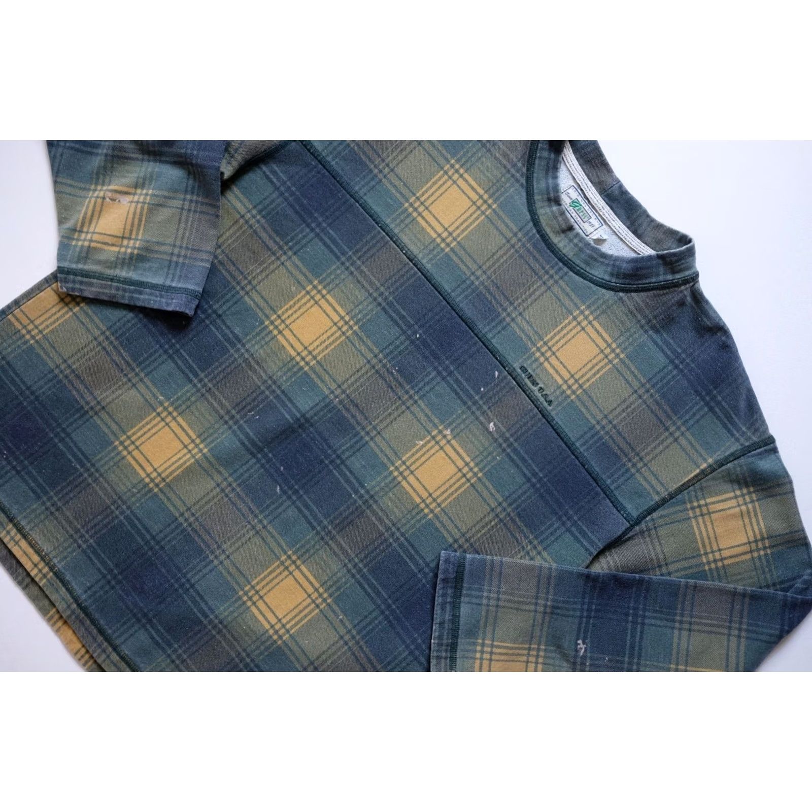 Guess VINTAGE GUESS Sweatshirt Crewneck Plaid Green 90s Silk? Size US M / EU 48-50 / 2 - 4 Thumbnail