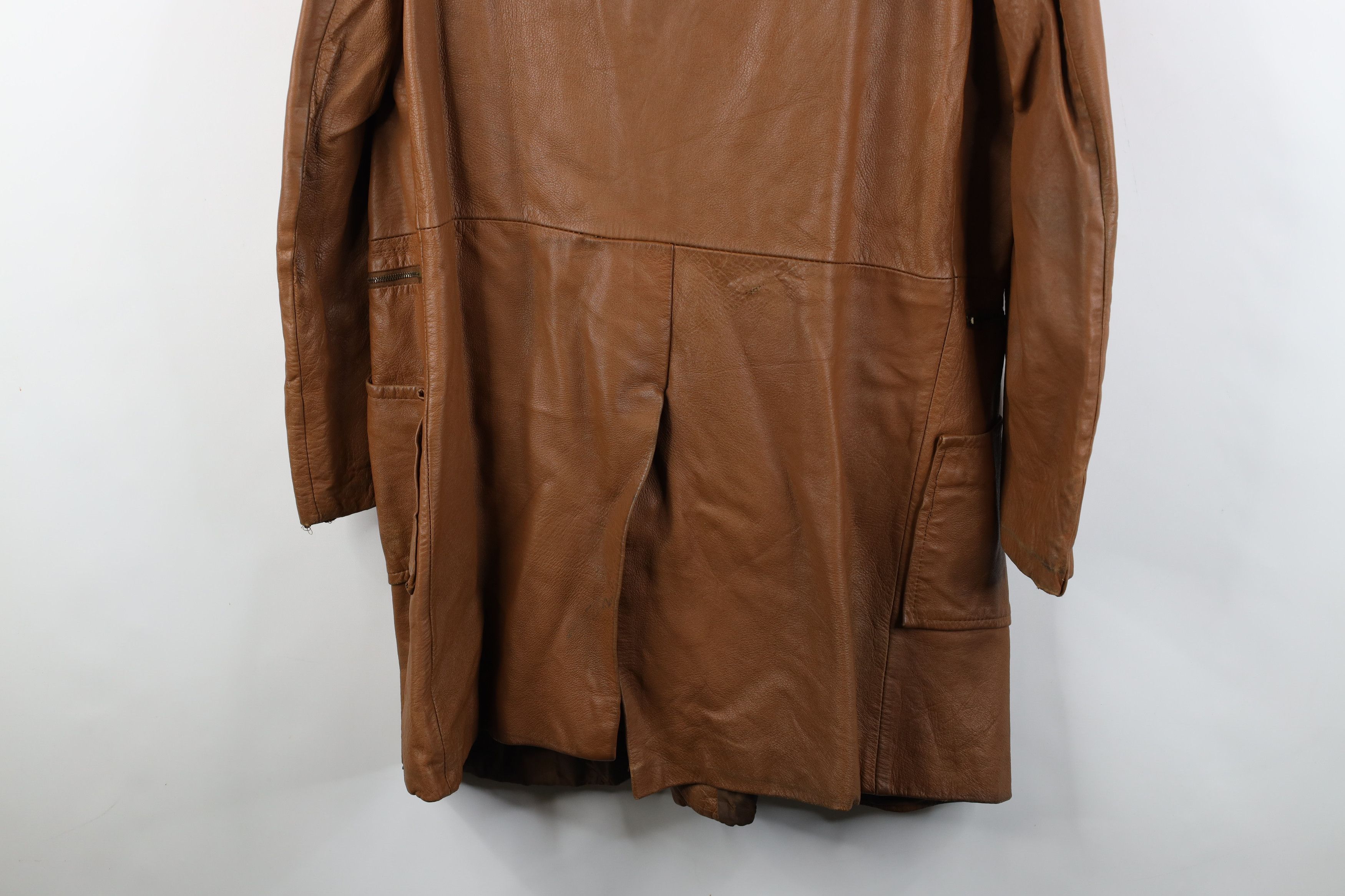 Vintage Vintage 70s Streetwear Breasted Leather Jacket Pimp Brown Size US L / EU 52-54 / 3 - 15 Thumbnail