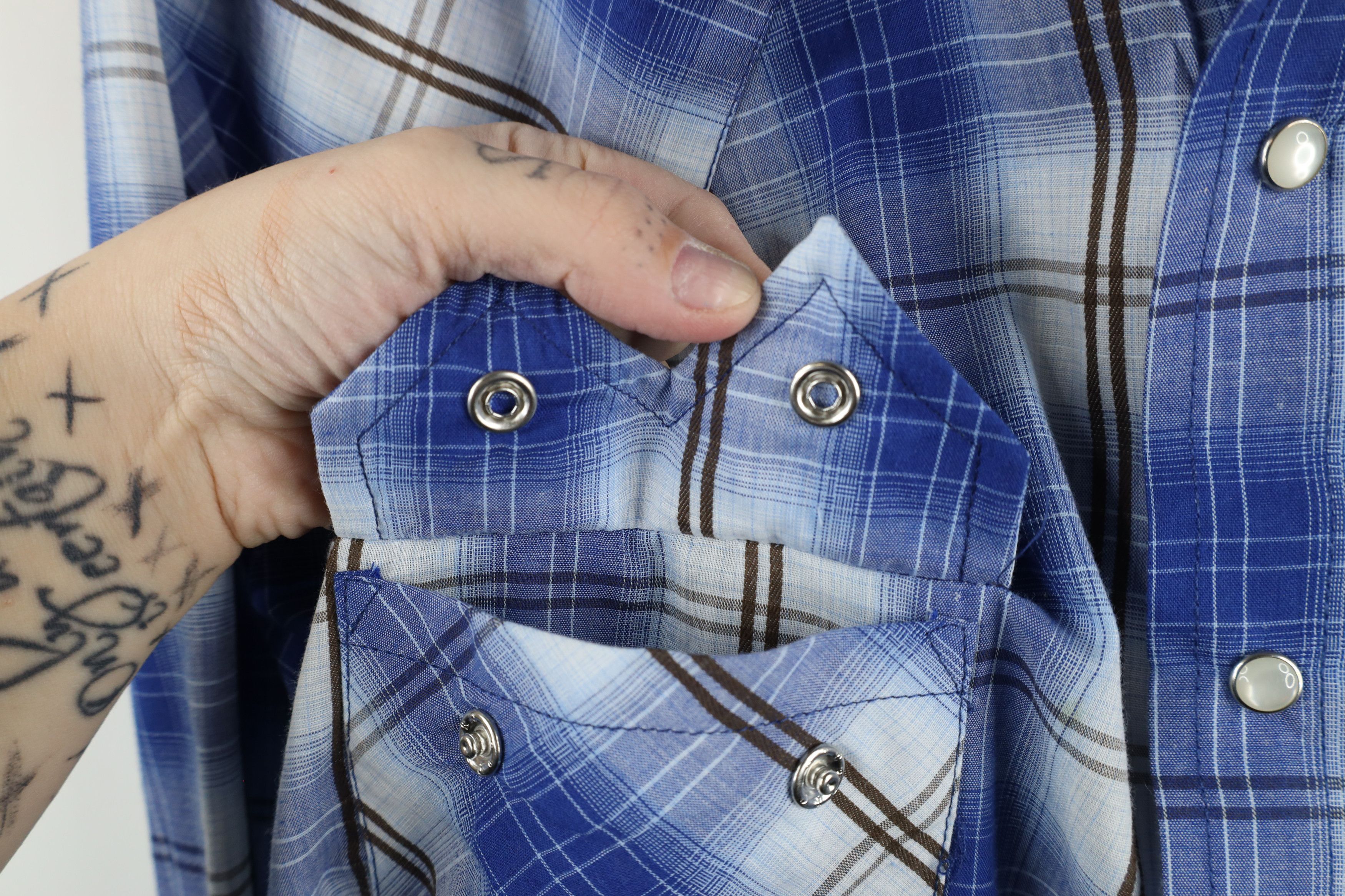 Vintage Vintage 90s Rockabilly Snap Button Collared Shirt Plaid Size US L / EU 52-54 / 3 - 4 Thumbnail