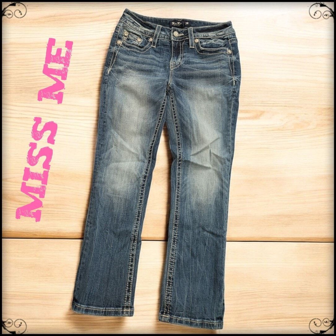 Miss Me MISS ME Los Angeles Mid Rise Capri Jeans Beaded Bling Pocket Size 26" / US 2 / IT 38 - 3 Thumbnail