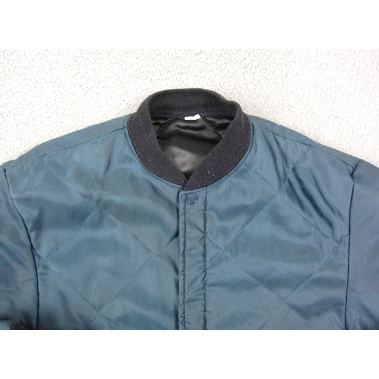 Vintage VINTAGE Bomber Jacket Men XL Blue 90s Full Zip Quilted Nylon Softshell Workwear Size US XL / EU 56 / 4 - 2 Thumbnail