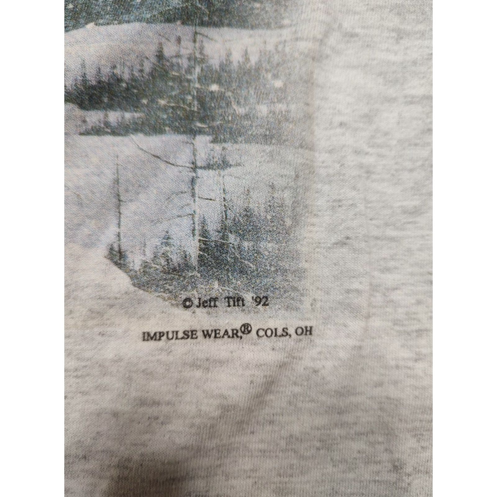 LONE WOLF VTG Cal Cru T-Shirt M Gray 50/50 Crew Neck Short Sleeve Graphic Print Wolf Logo USA 90s Winter Lone Wolf Mens Size US M / EU 48-50 / 2 - 3 Thumbnail